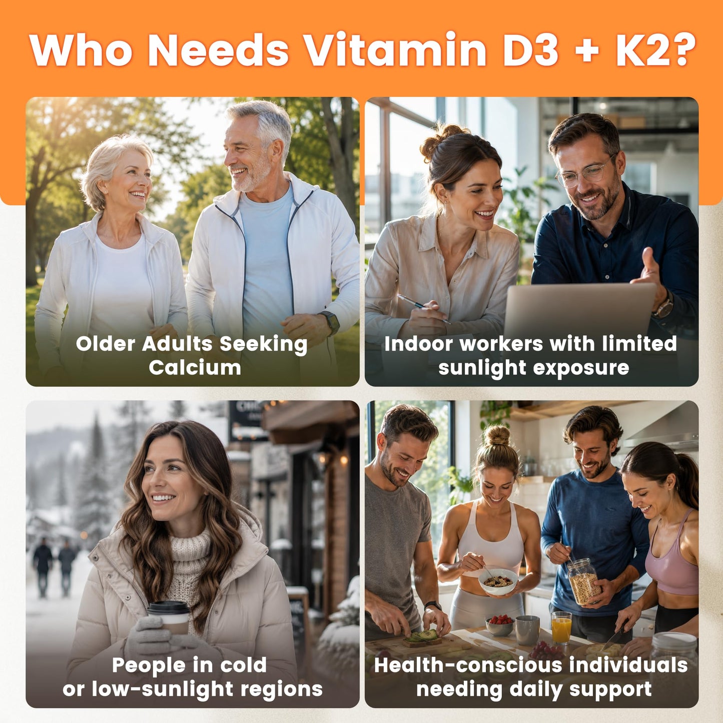 VEV Corefeel Vitamin D3 K2 Magnesium Supplement Softgels 120 Count