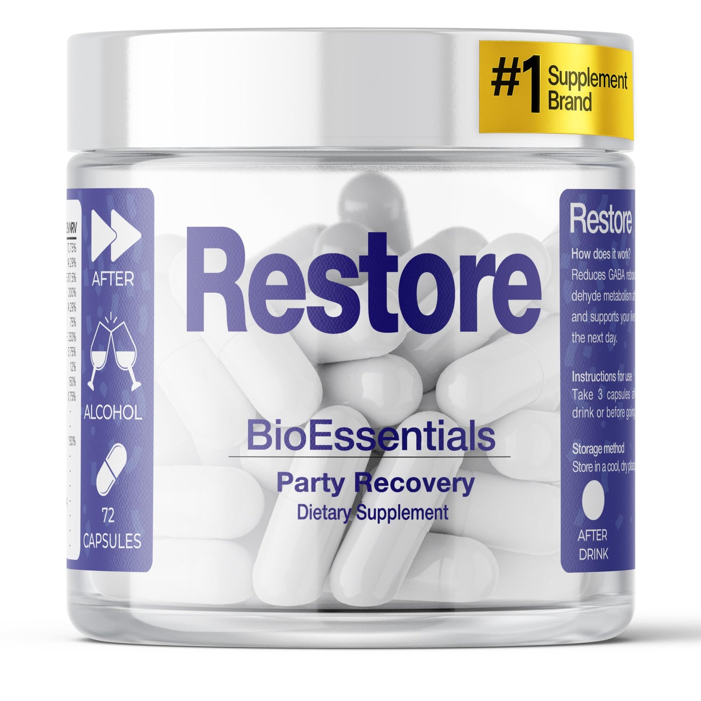 BioEssentials Restore – Happy Mornings & Liver Detox Support, 72 Capsules