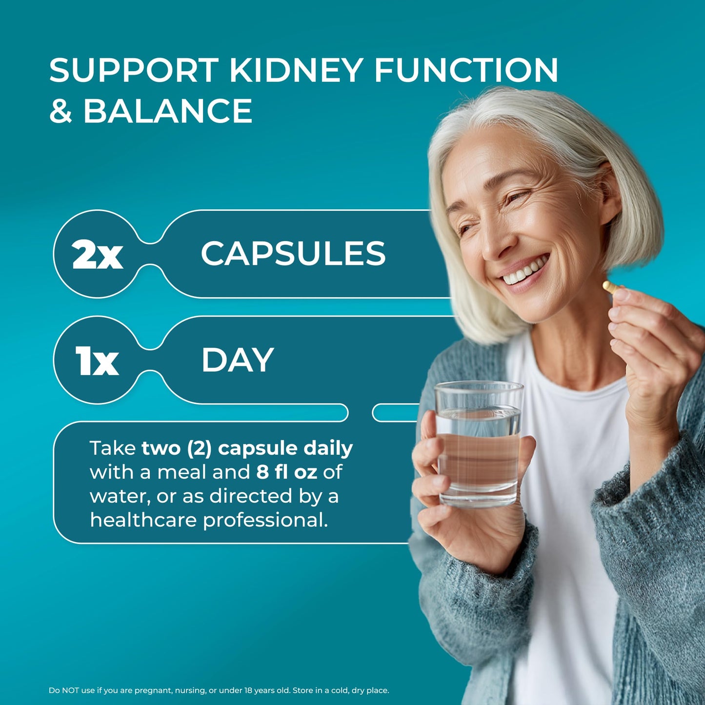 PUREHEALTH RESEARCH Kidney Health Formula - Kidney Cleanse Detox & Repair Capsule 60 Capsules