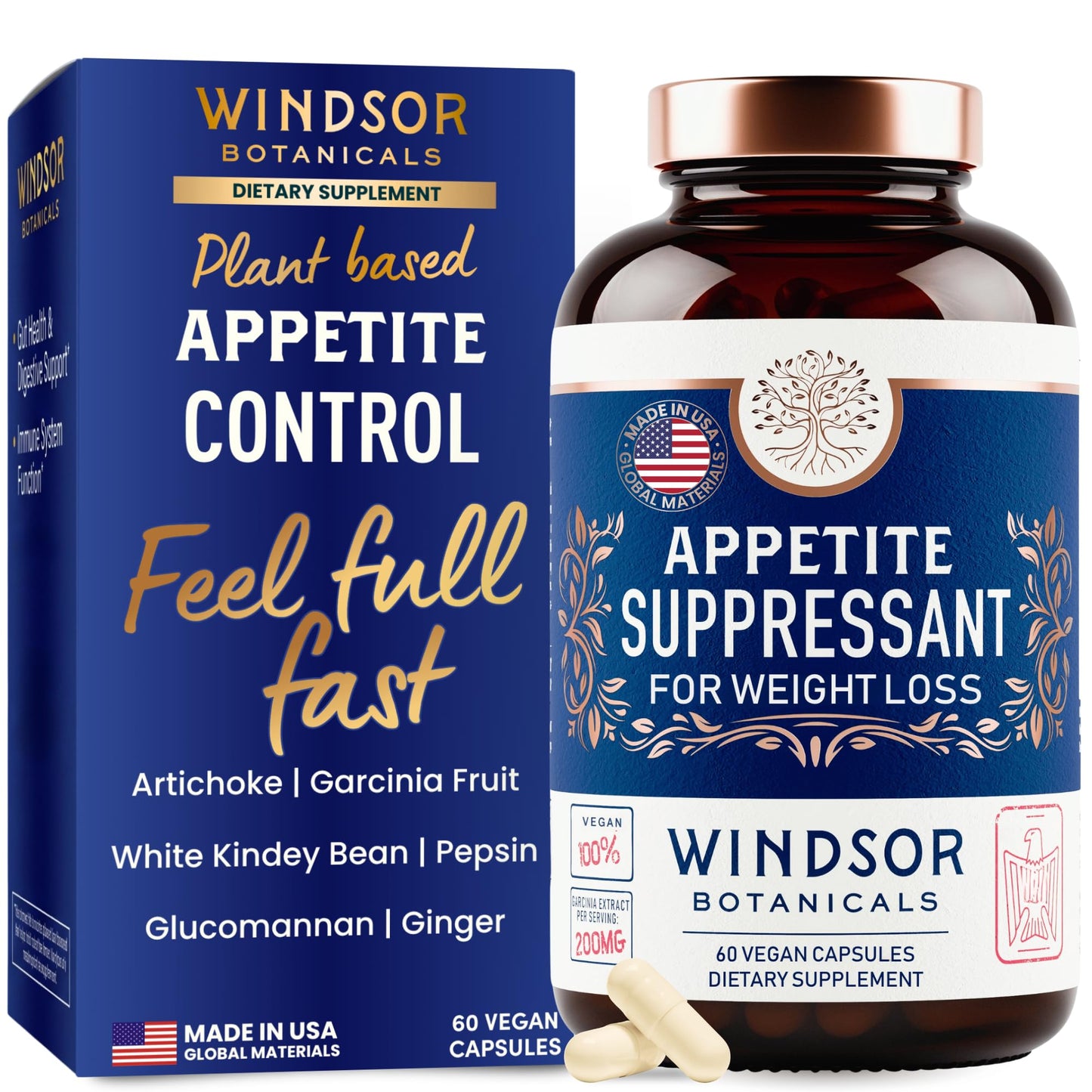 WINDSOR BOTANICALS Appetite Suppressant for Weight Loss Capsule 60 Capsules