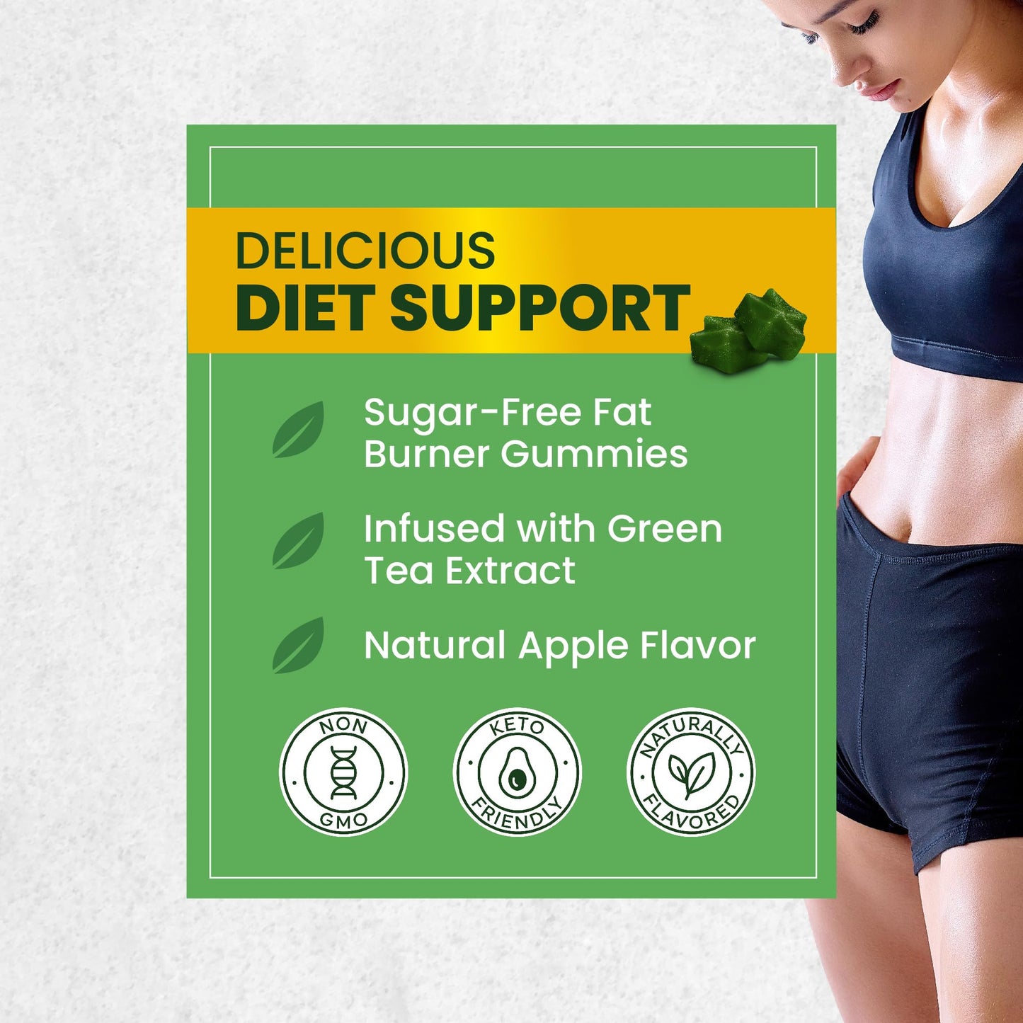 Nobi Nutrition Green Tea Fat Burner Gummies 60 Count