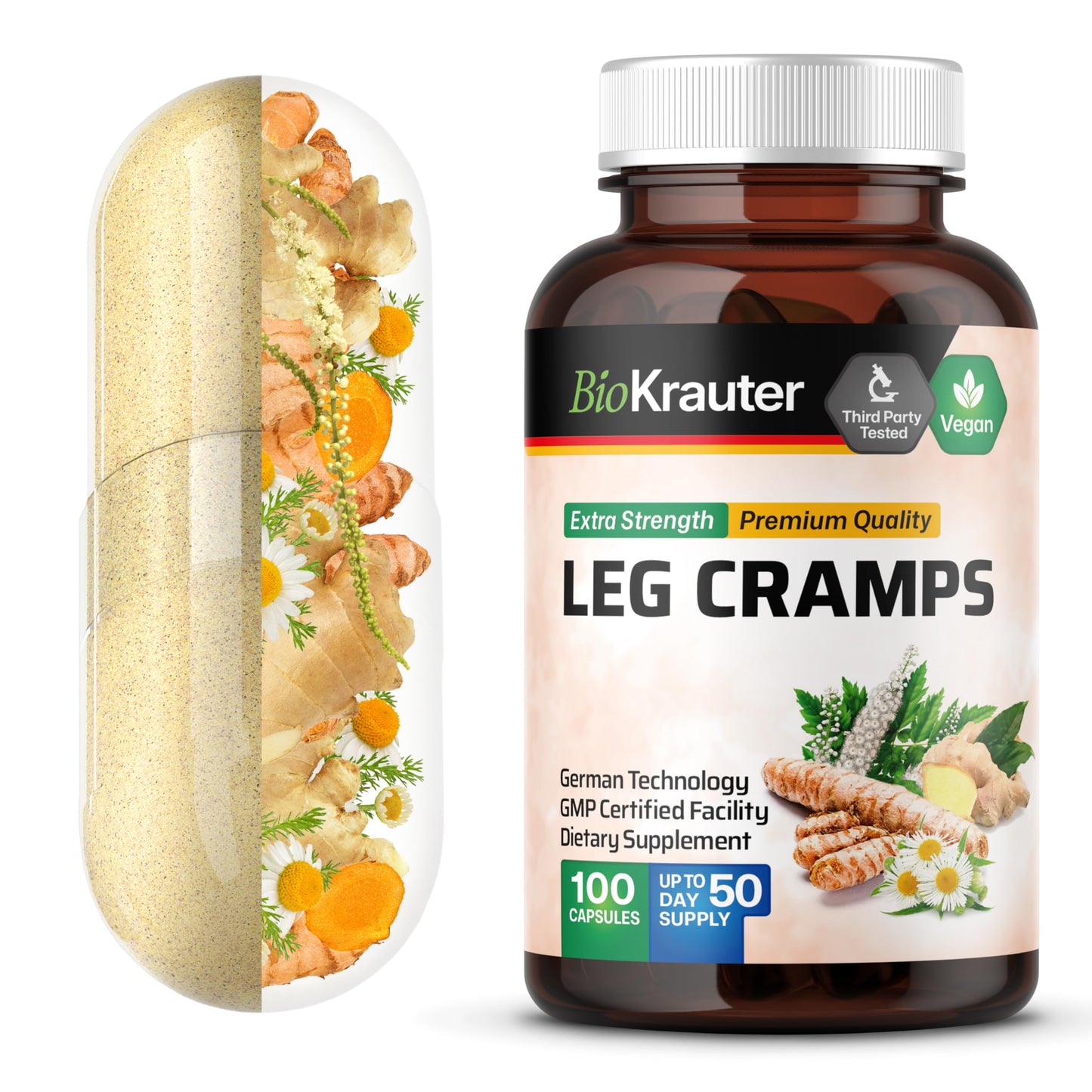 BIO KRAUTER Magnesium Glycinate Capsules 100 Count
