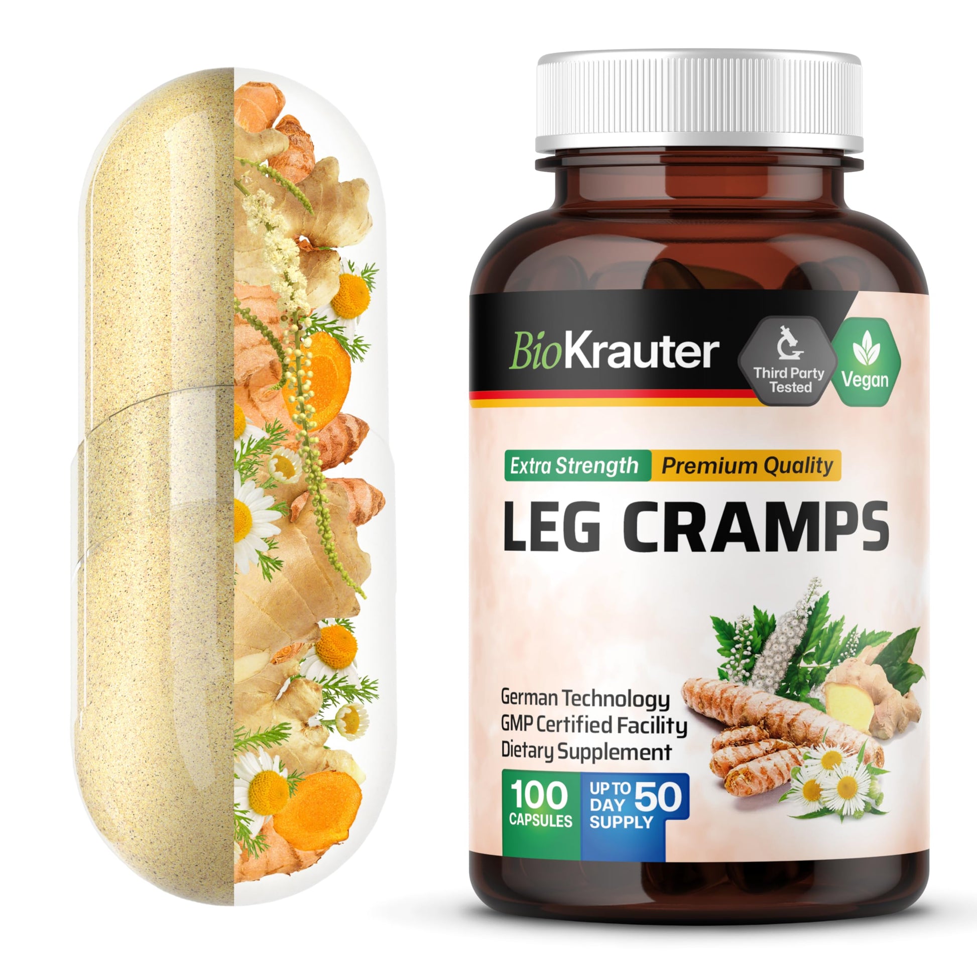 BIO KRAUTER Magnesium Glycinate Capsules 100 Count