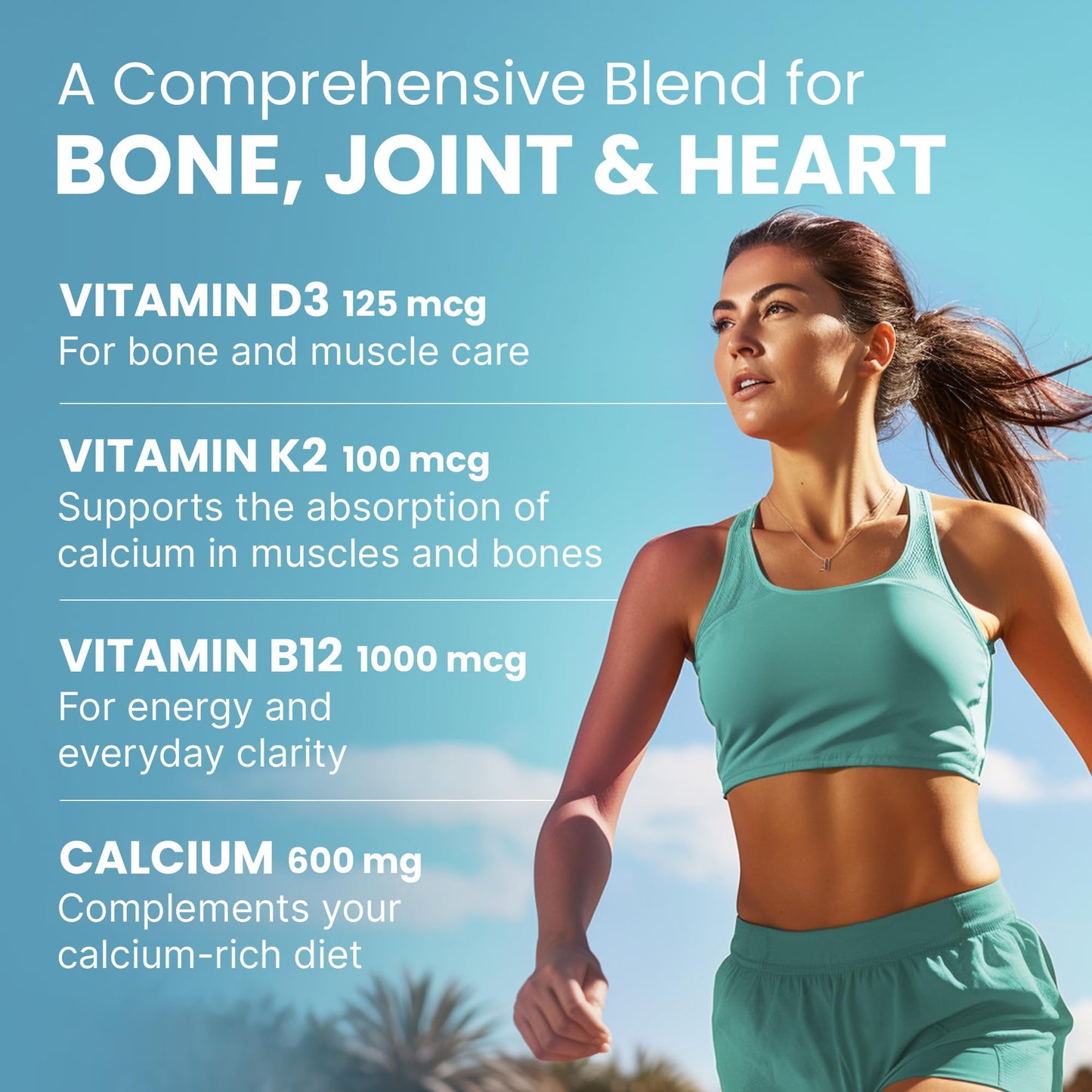 PrimeMD 4-in-1 Calcium Supplements for Women & Men Calcium Citrate with D3 K2 Vitamin 5000 IU, Calcium 600mg with Vitamin D3 K2 Everyday Vitality Capsule, 360 Capsules