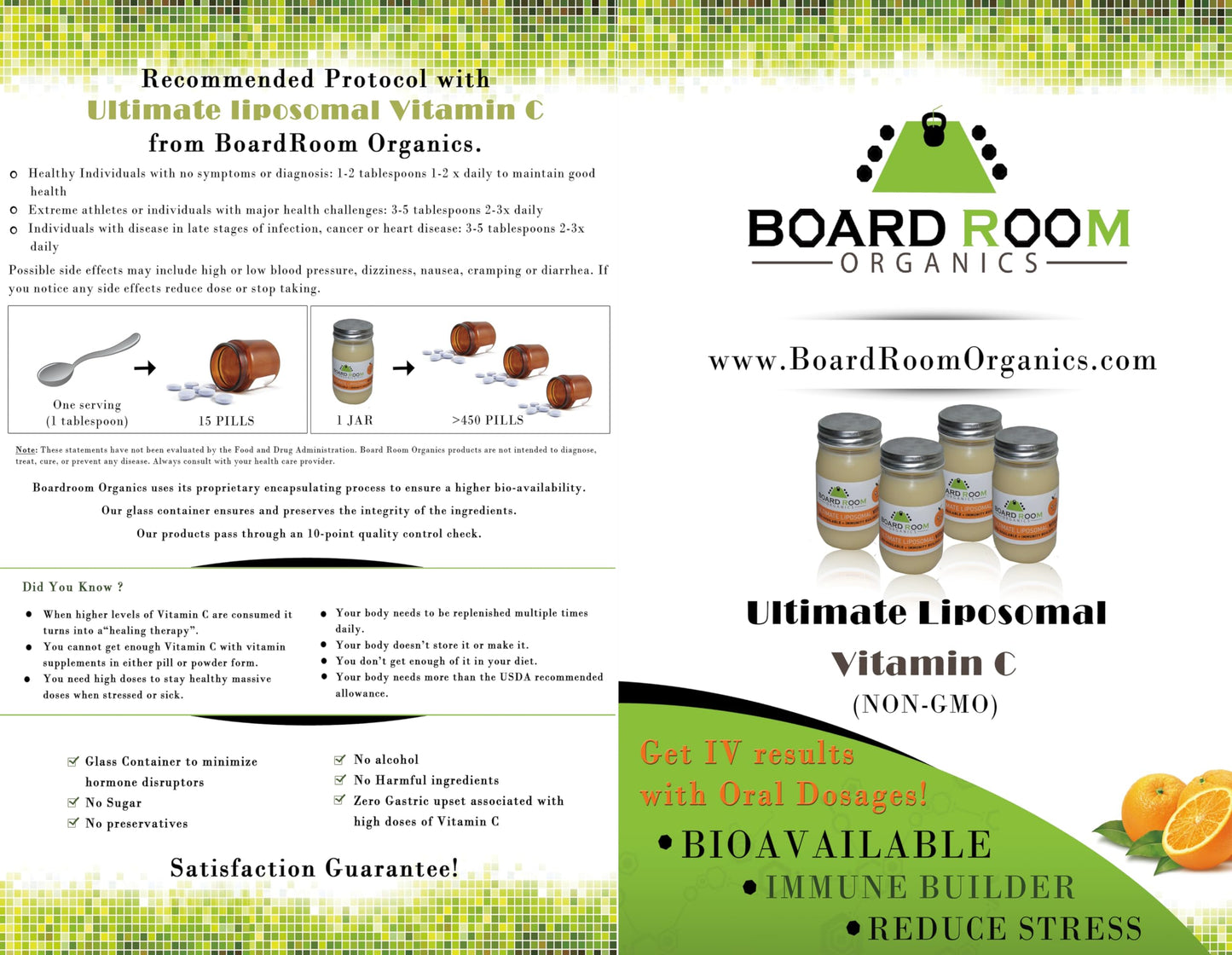 Board Room Organics Ultimate Liposomal Vitamin C Capsule, 16 Capsules