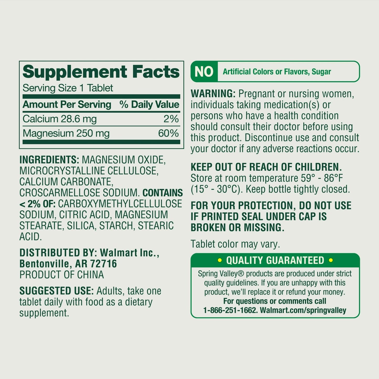 SUREFECT Magnesium Oxide 250mg Tablets, 250 Count