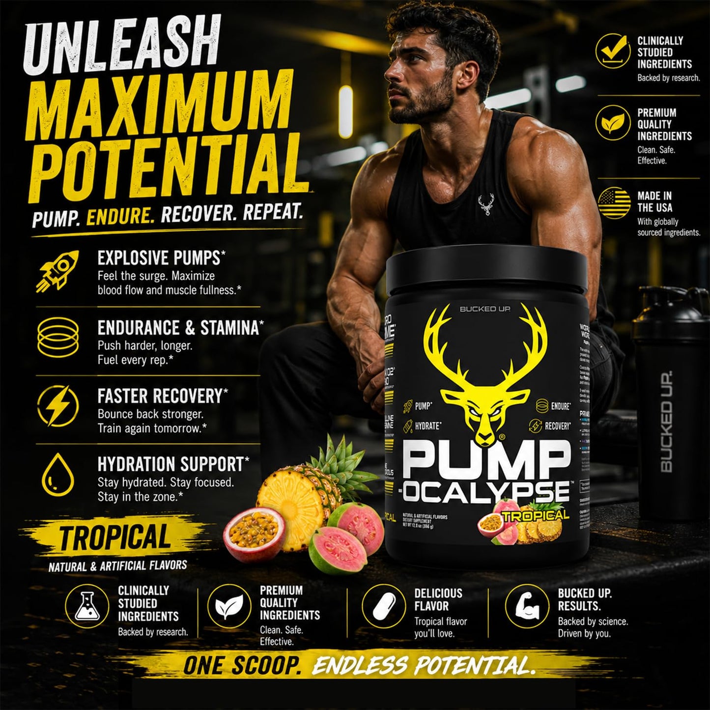 Bucked Up Pump-ocalypse Tropical Powder 12.9 Ounce