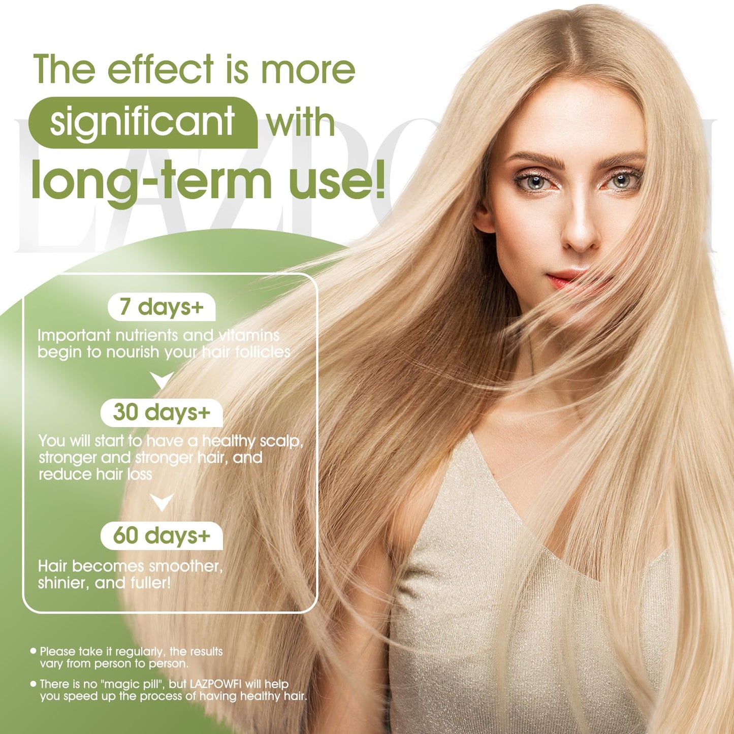 Lazpowfi Hair Growth Supplement Capsule, 120 Capsules
