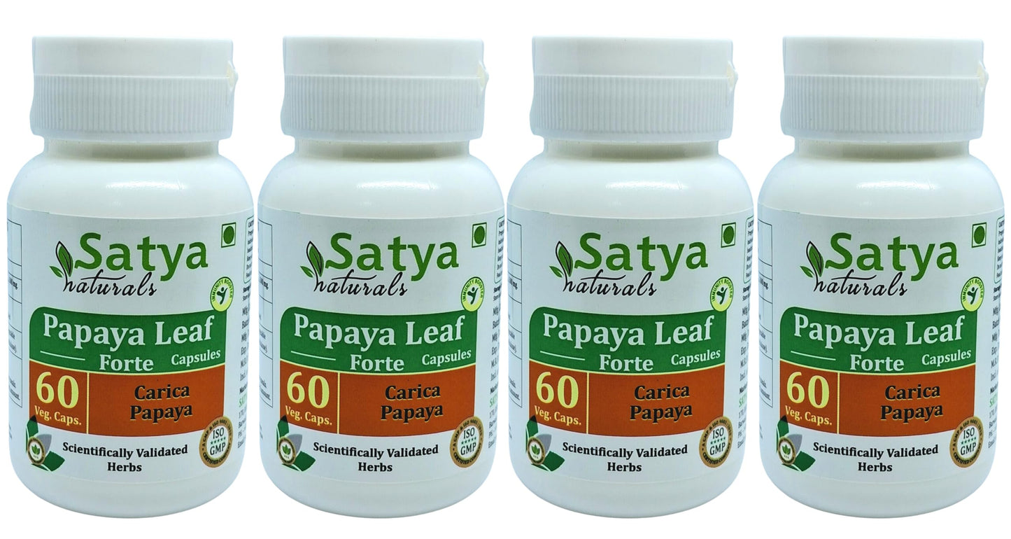 Satya Naturals Papaya Leaf Forte Capsules 500 mg, 240 Count