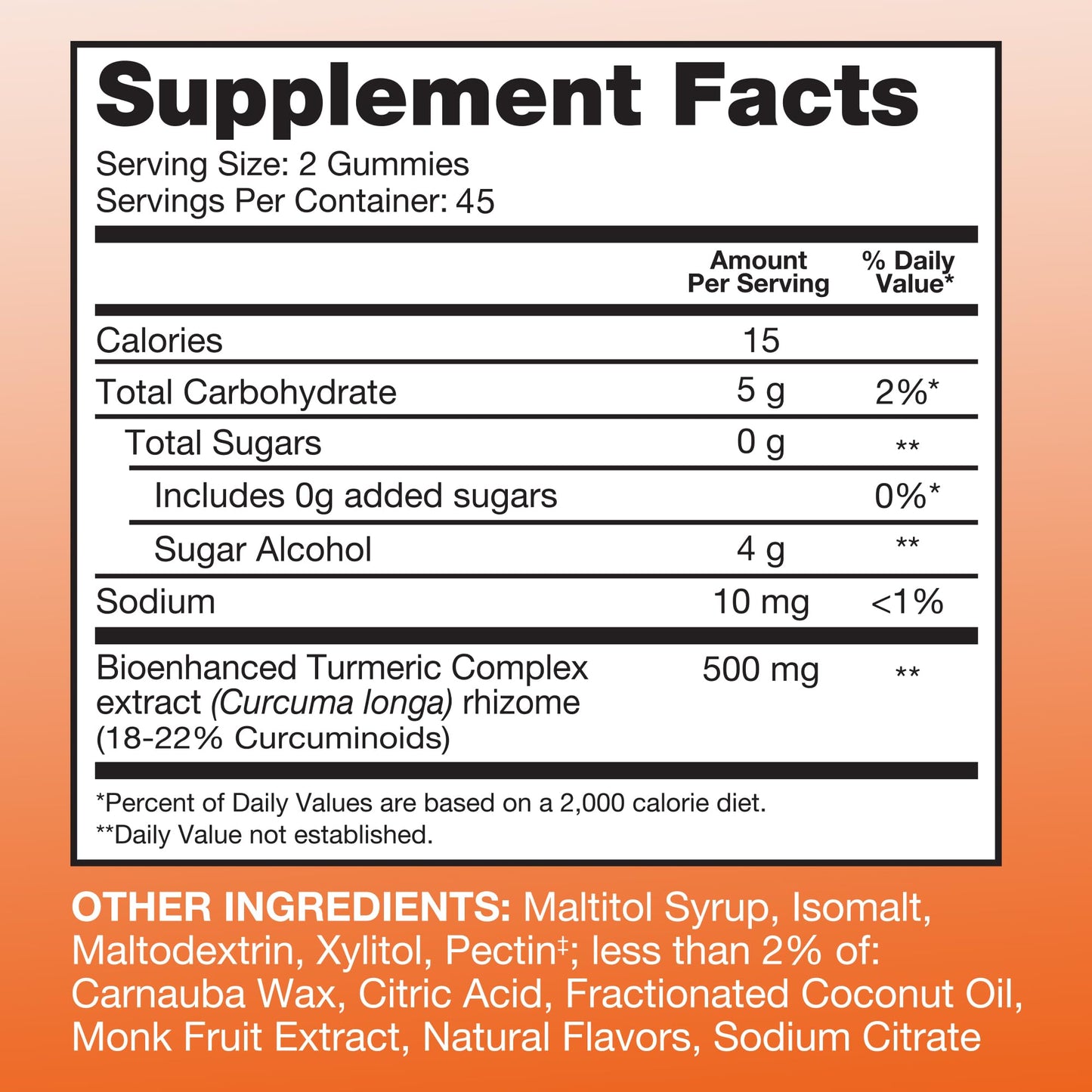 Qunol Zero Sugar Turmeric Gummies Gummy 90 Count