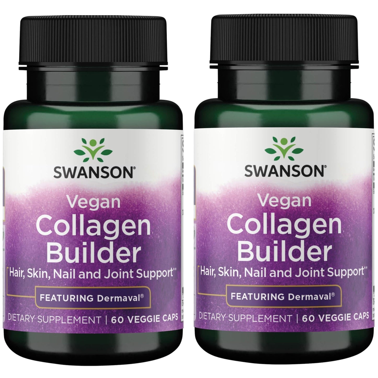 Swanson Vegan Collagen Builder - Featuring Dermaval - Hair, Skin, Nail Health 120 Capsules