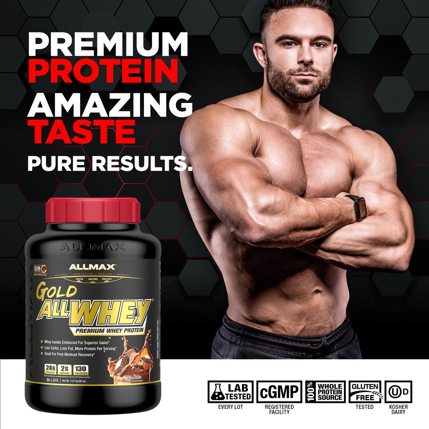 ALLMAX AllWhey Gold Whey Protein Powder, 5 lb, 80