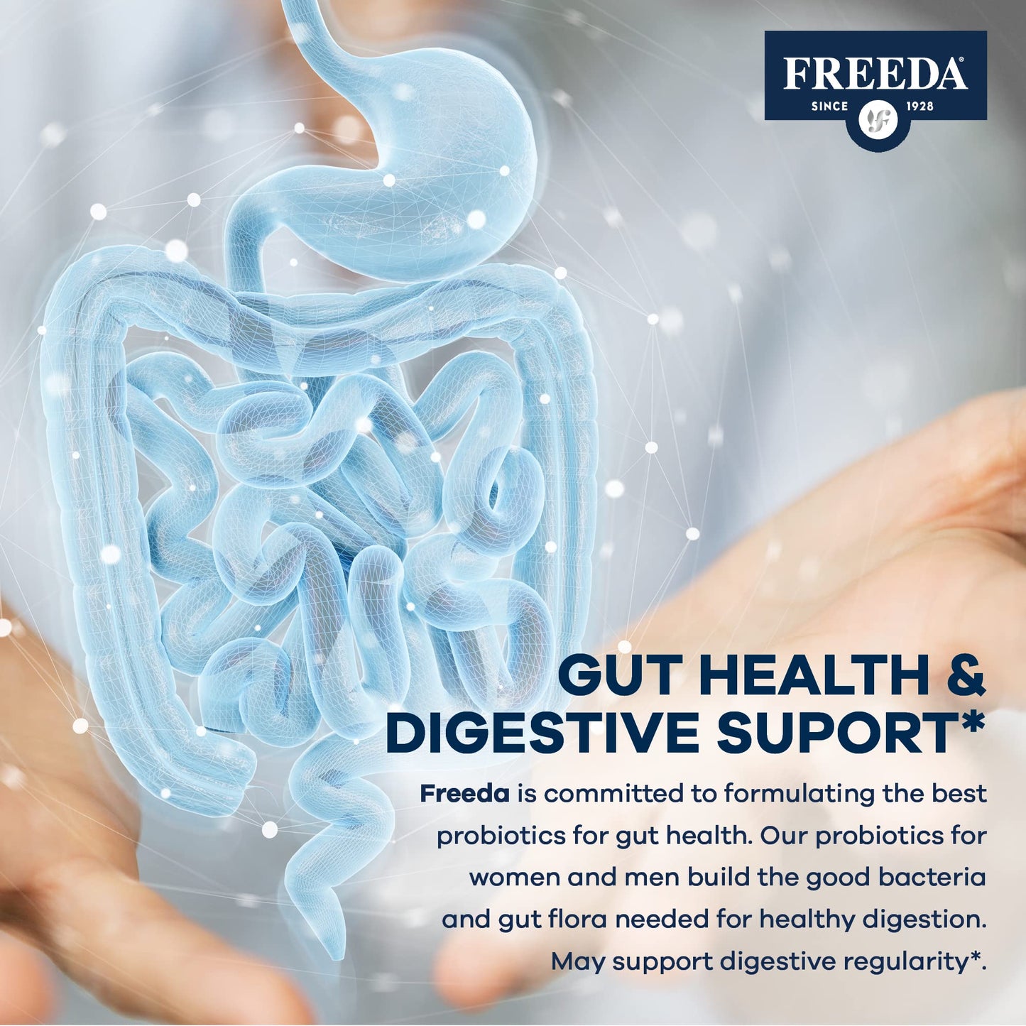 FREEDA Acidophilus Probiotic 1 Billion CFU for Digestive Support Capsules 250 Count