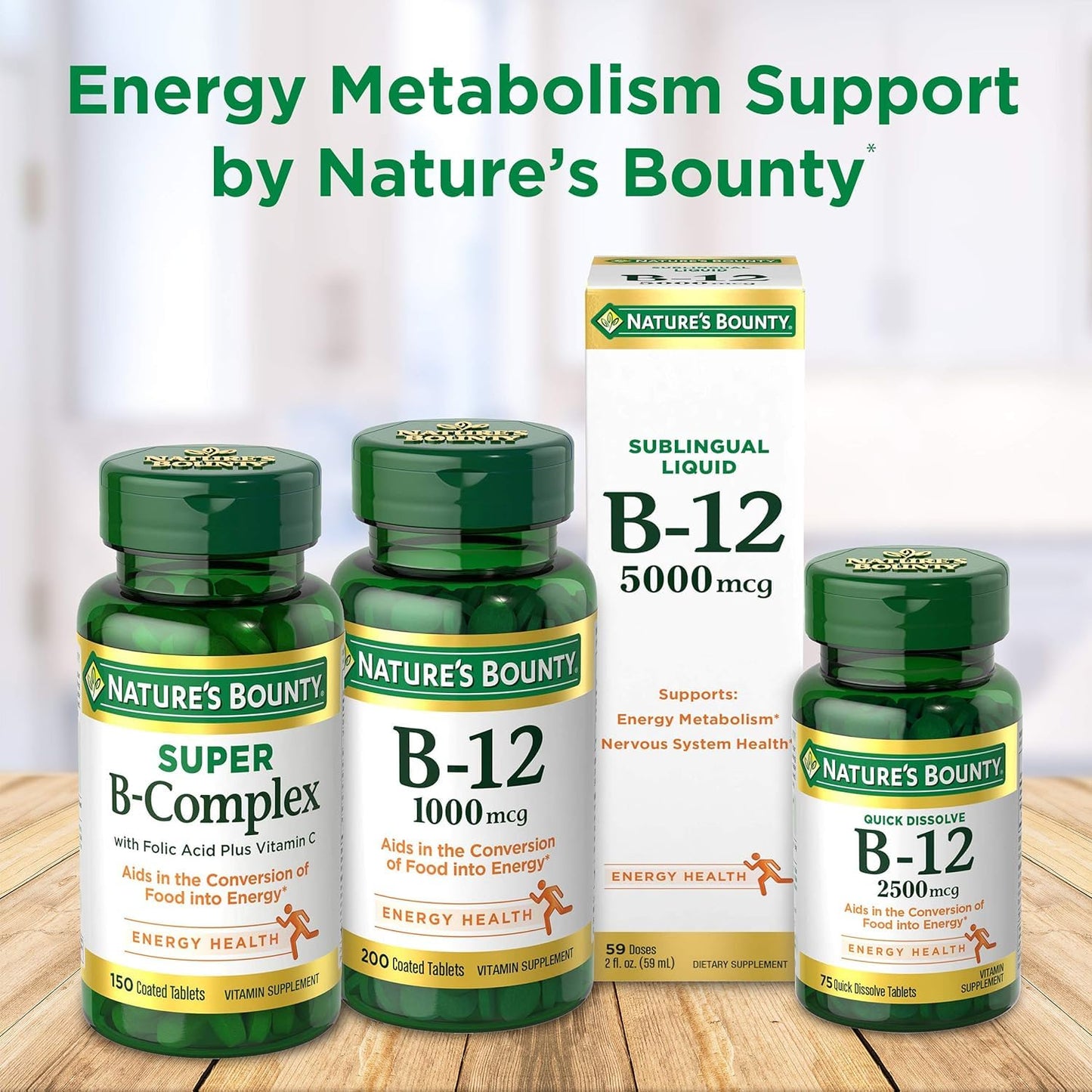 Nature's Bounty Vitamin B-12 500 mcg 200 Tablets