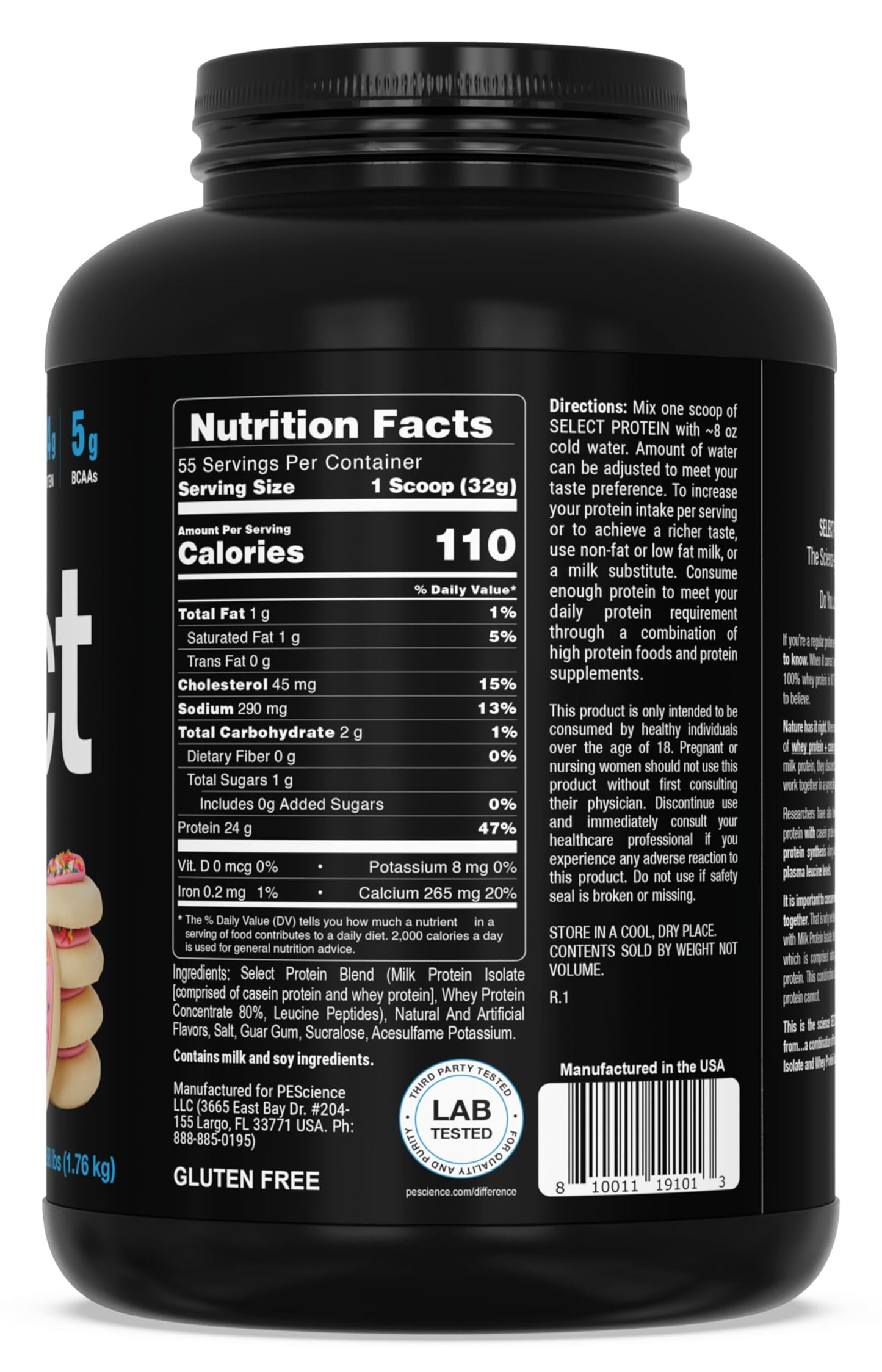PEScience Select Protein Powder, Whey and Casein Blend, 55 Servings