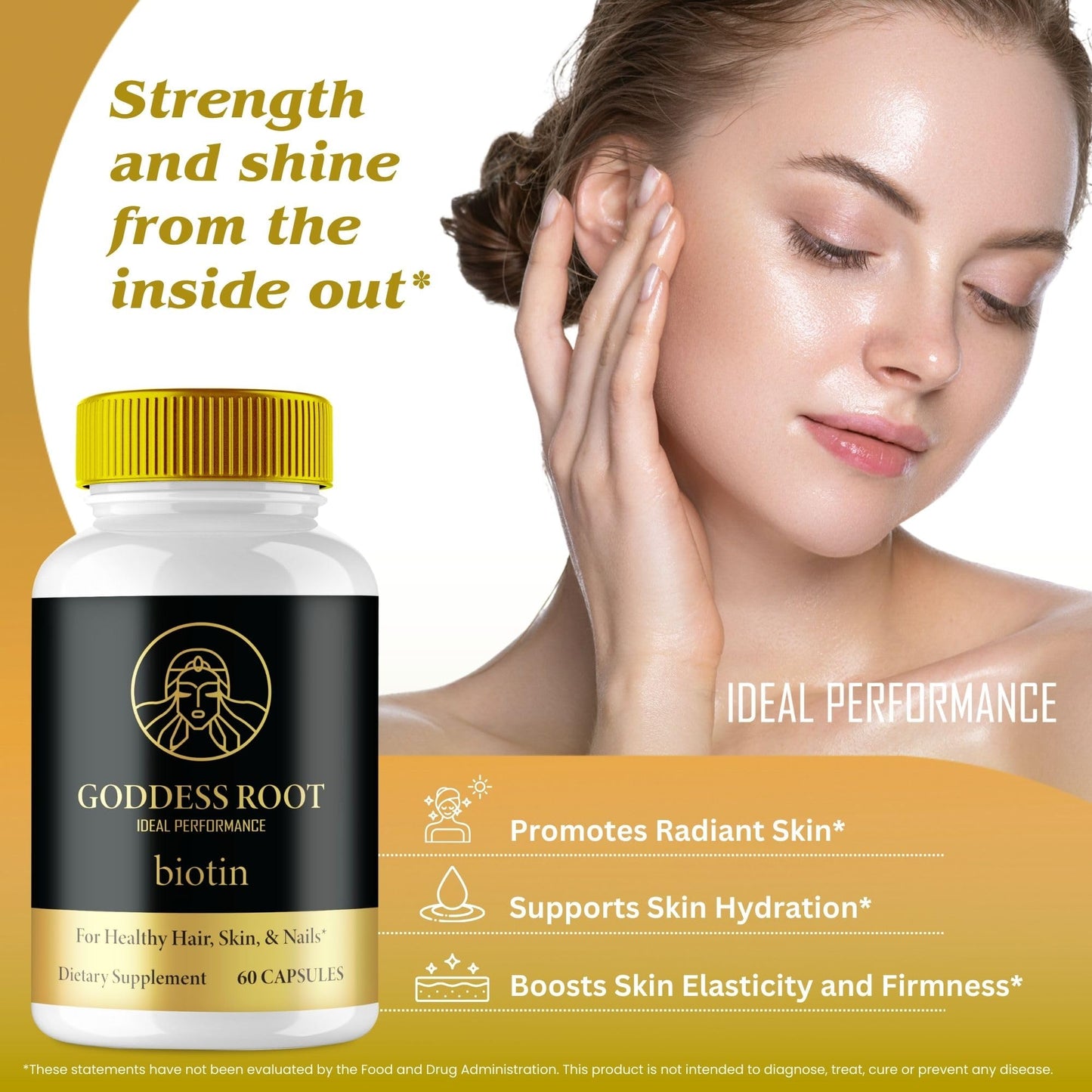 IDEAL PERFORMANCE Goddess Root Biotin Supplement, 60 Capsules