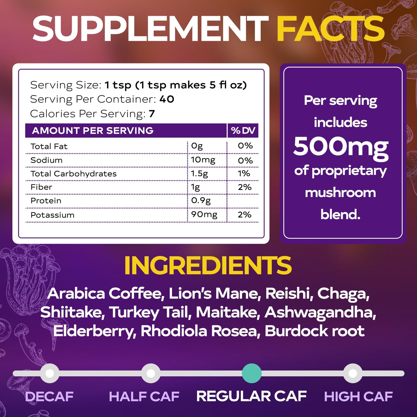 WIXAR NATURALS Superfood Mushroom Coffee Powder, 5oz