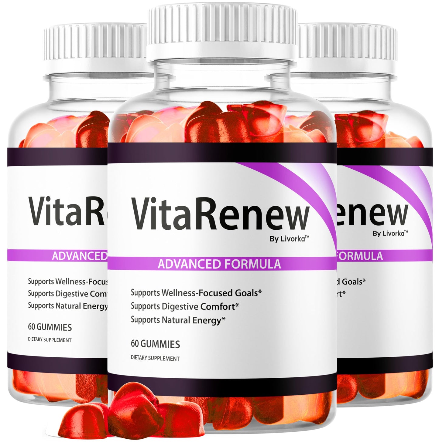 LIVORKA VitaRenew Gummies Original VitaRenew Advanced 1050MG Formula Maximum Strength All Natural Overall Wellness Support, 180 Gummies