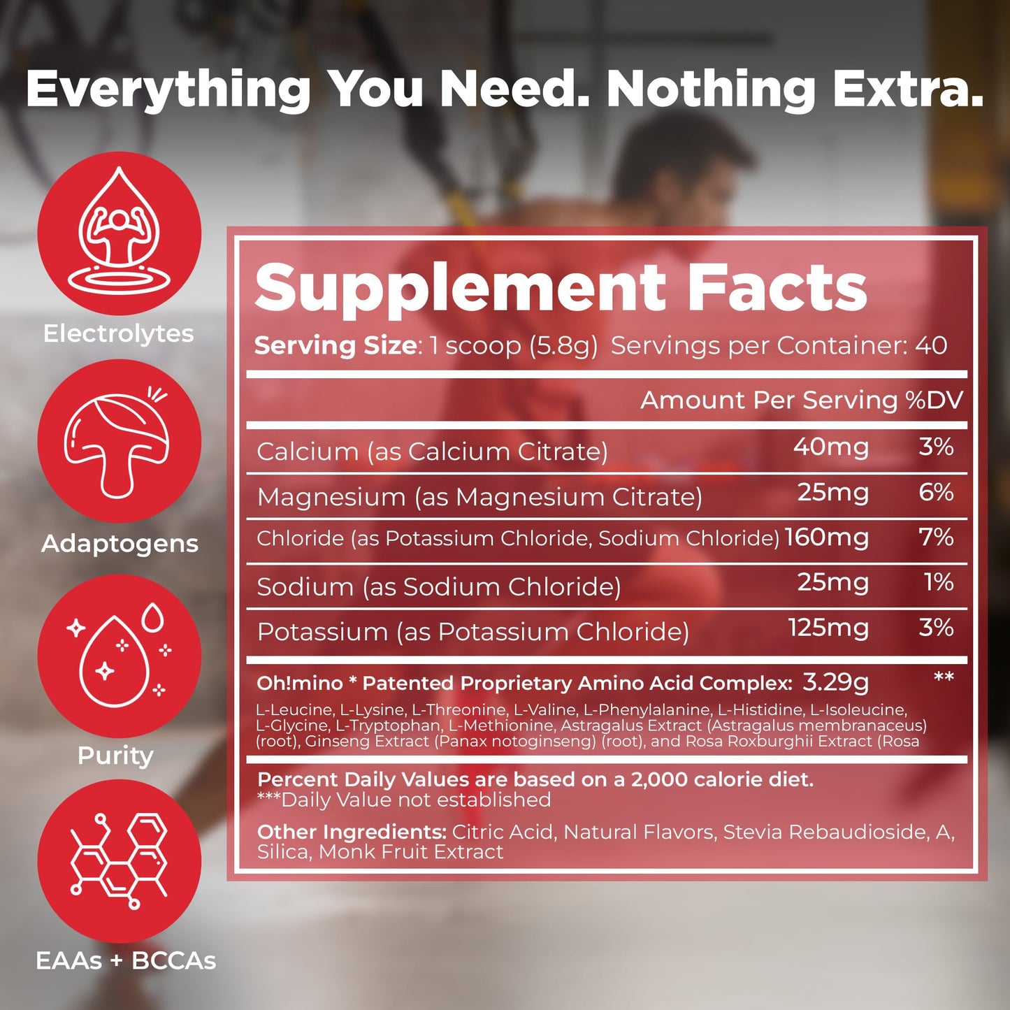 Oh!mino BCAA + EAA Powder, Amino Acid Supplement, Tropical, 8.32 Ounce