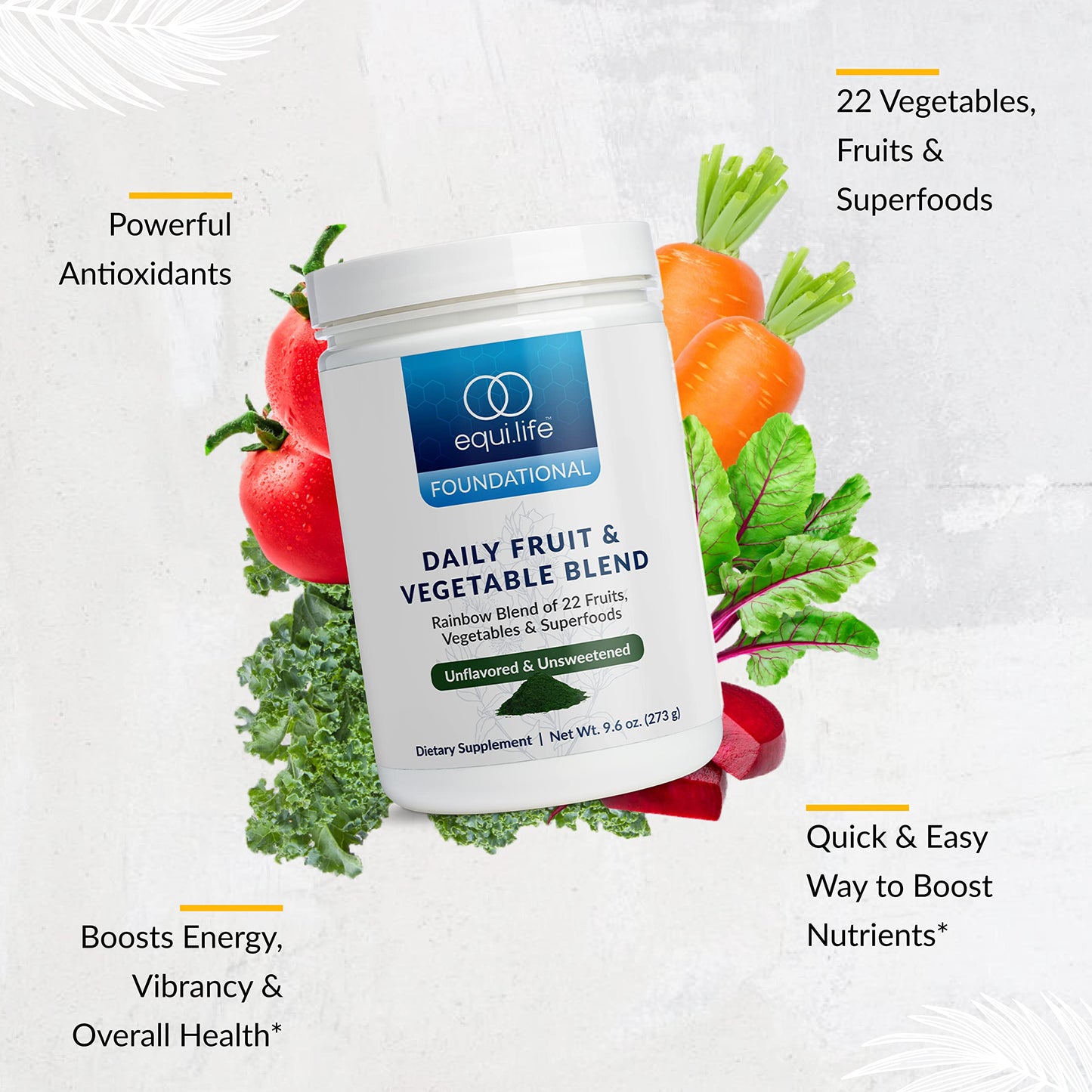 Equilife Daily Fruit & Vegetable Green Powder 9.6 Ounce