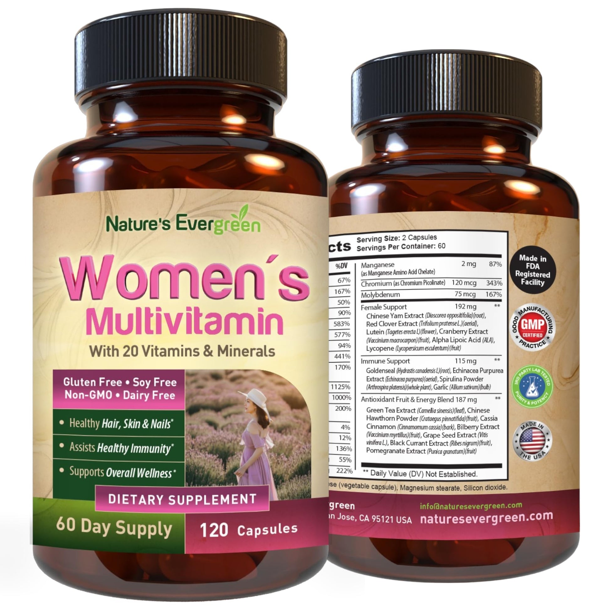Nature's Evergreen Completely Women's Multivitamins & Multiminerals Capsules, 120 Count