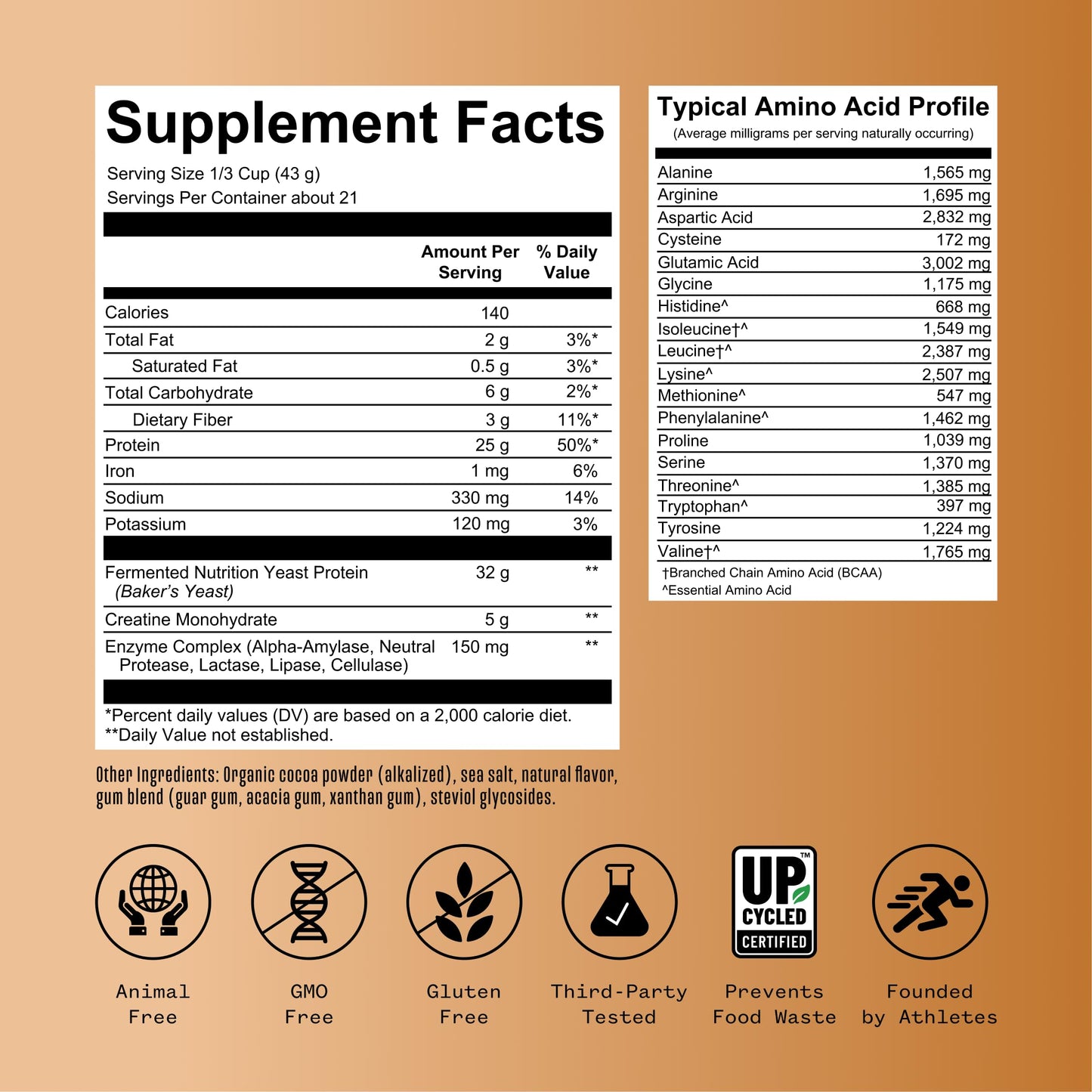 RNWY Complete Protein Powder, 25g Yeast Protein + 5g Creatine Monohydrate, Vegan, Dairy-Free, Informed Sport Certified, Post-Workout Recovery for Endurance Athletes, Chocolate, 21 Servings