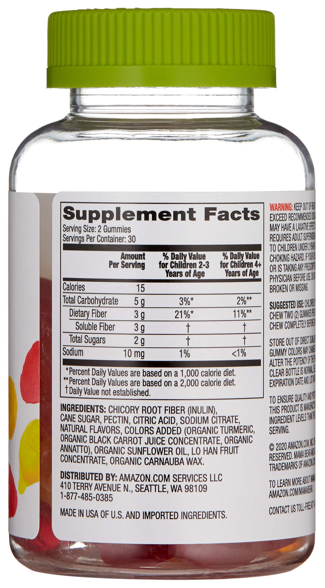 Mama Bear Kids Fiber Gummies, 60 Count