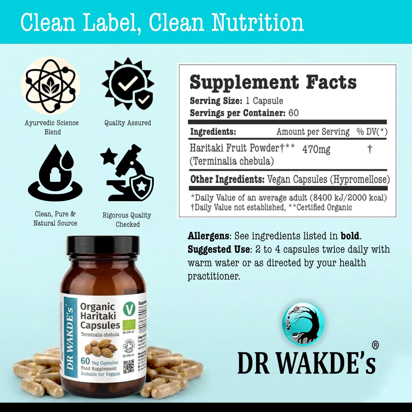 DR WAKDE's Haritaki Capsules 1 Count