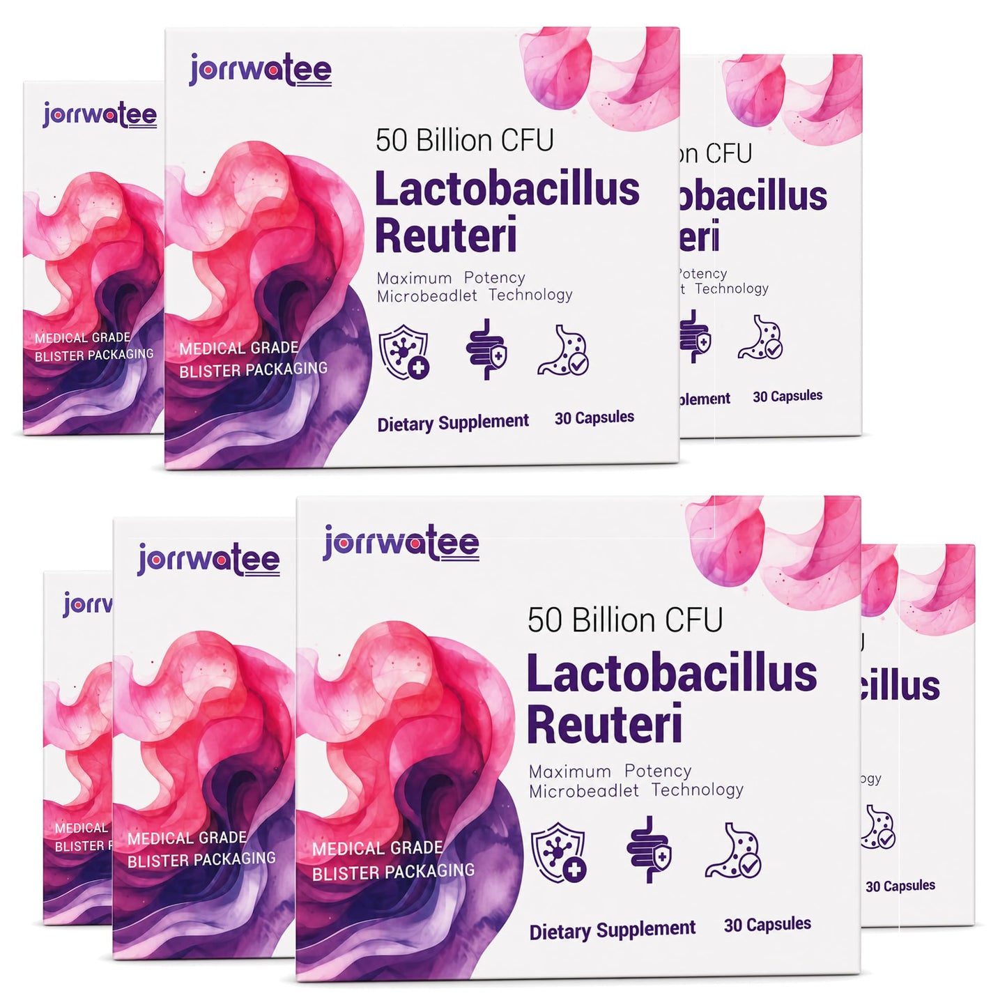 Jorrwatee Lactobacillus Reuteri 50 Billion CFU Capsule, 210 Count
