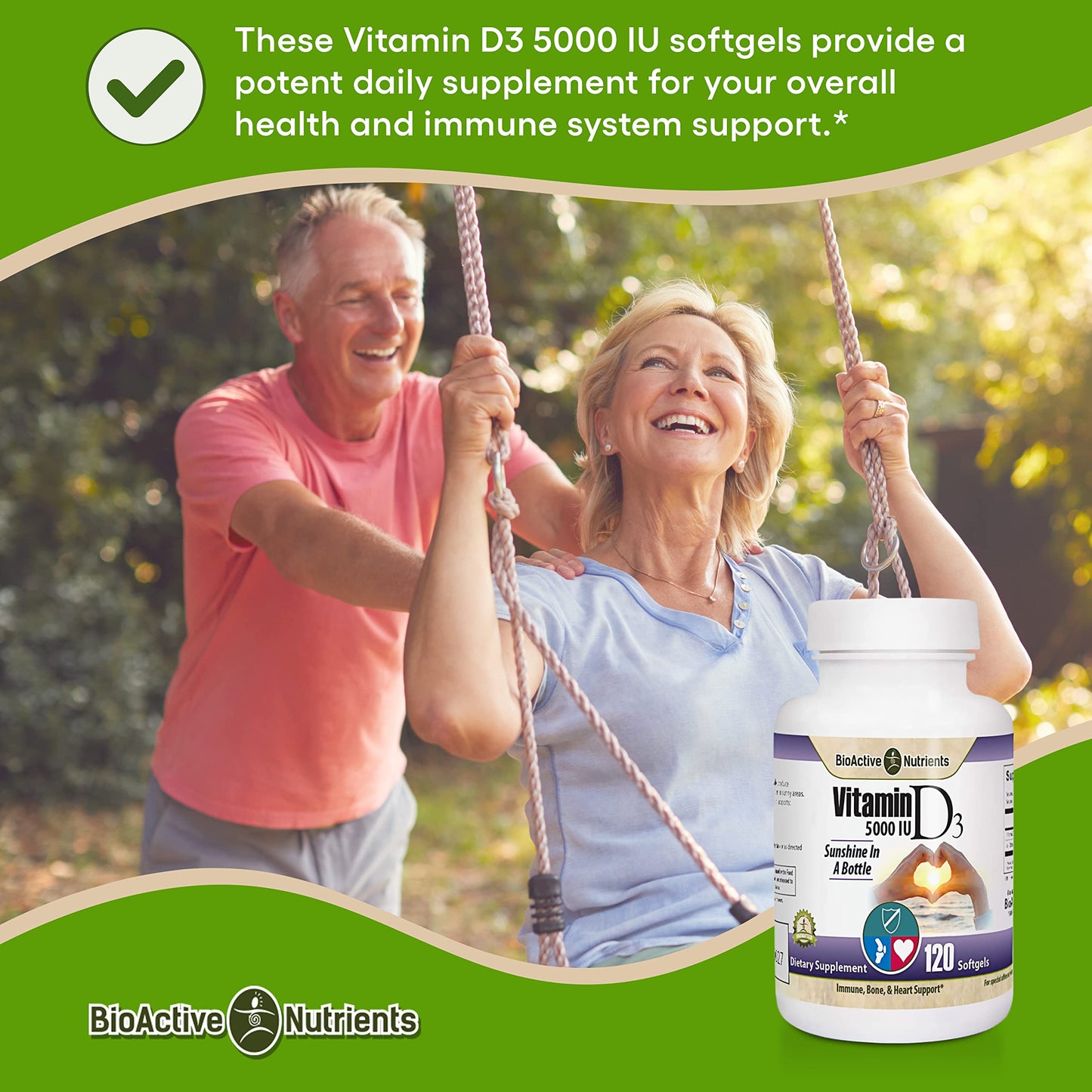 BIOACTIVE NUTRIENTS Vitamin D3 5000 IU Softgel, 120 Softgels