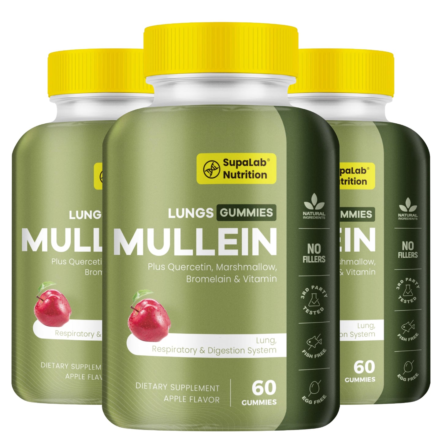 MEGNETA Natural Mullein Lung Cleanse Gummies 180