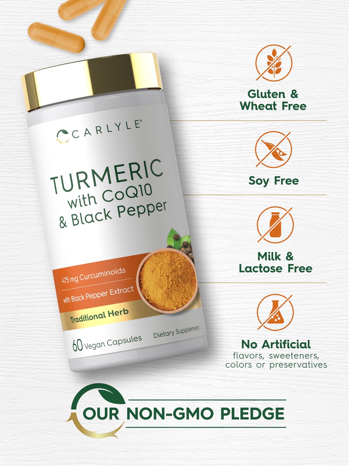 Carlyle Turmeric with Black Pepper Extract 60 Capsules