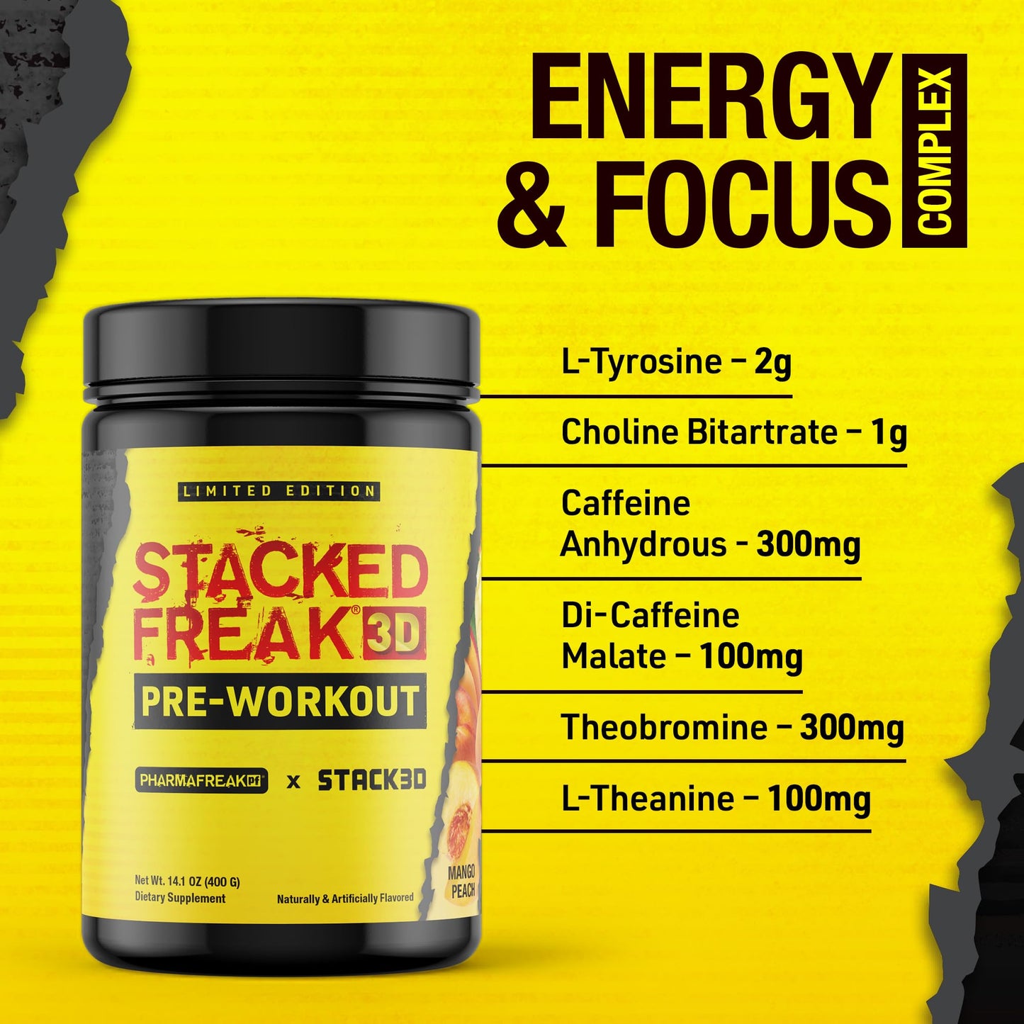Pharmafreak Stacked Freak 3D Pre-Workout Powder 14.1 oz