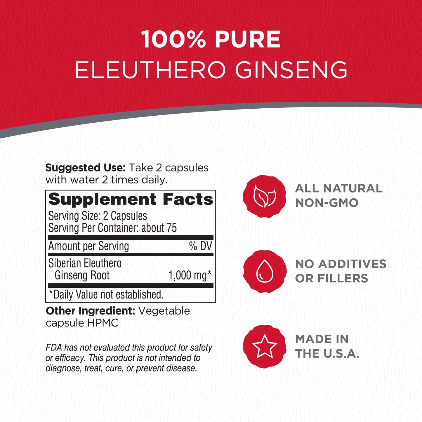 Dairyland Management LLC Ginseng - Siberian Eleuthero Root Capsules, 150 Count