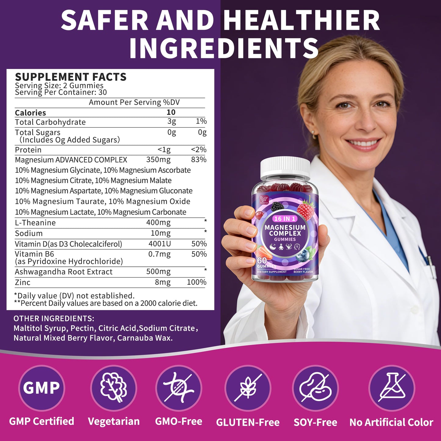 Hudetex Magnesium Complex Gummies, 120 Count