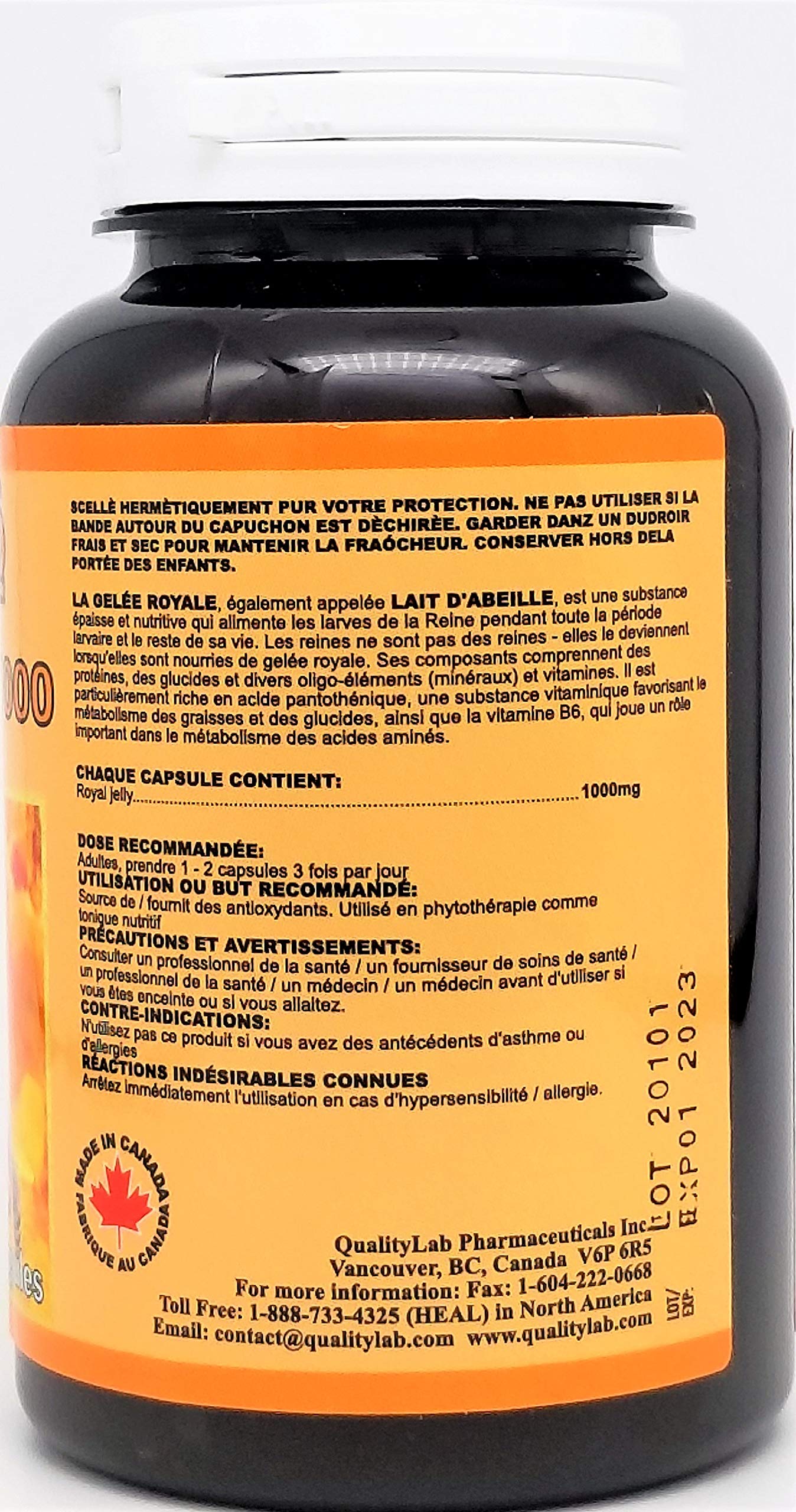 QUALITYLAB Royal Jelly 1000 mg Softgel, 100 Count