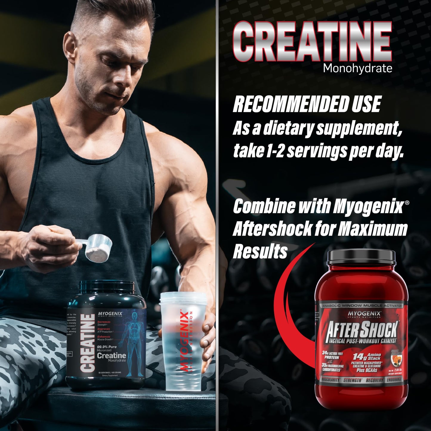 Myogenix Creatine Monohydrate Powder 14.1 oz