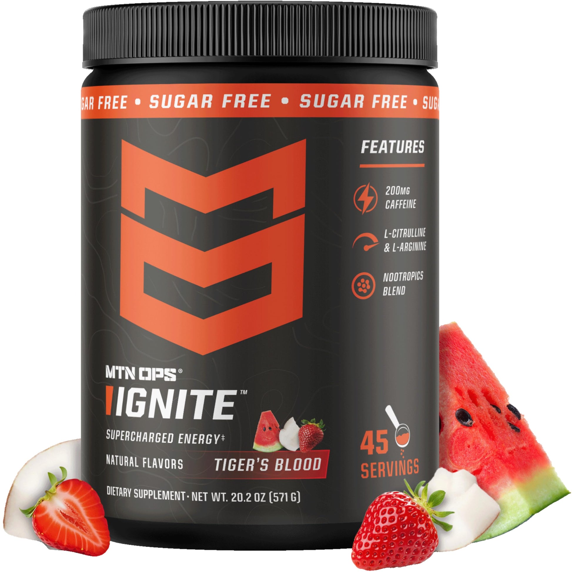 MTN OPS Ignite Energy Powder Tiger's Blood, 22.4 oz