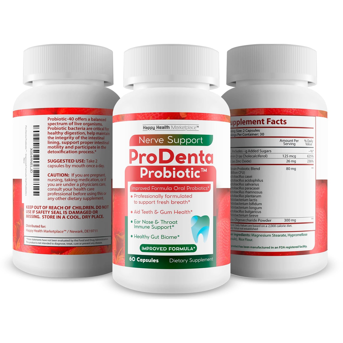 Happy Health Marketplace ProDenta Probiotic Capsules 60 Count