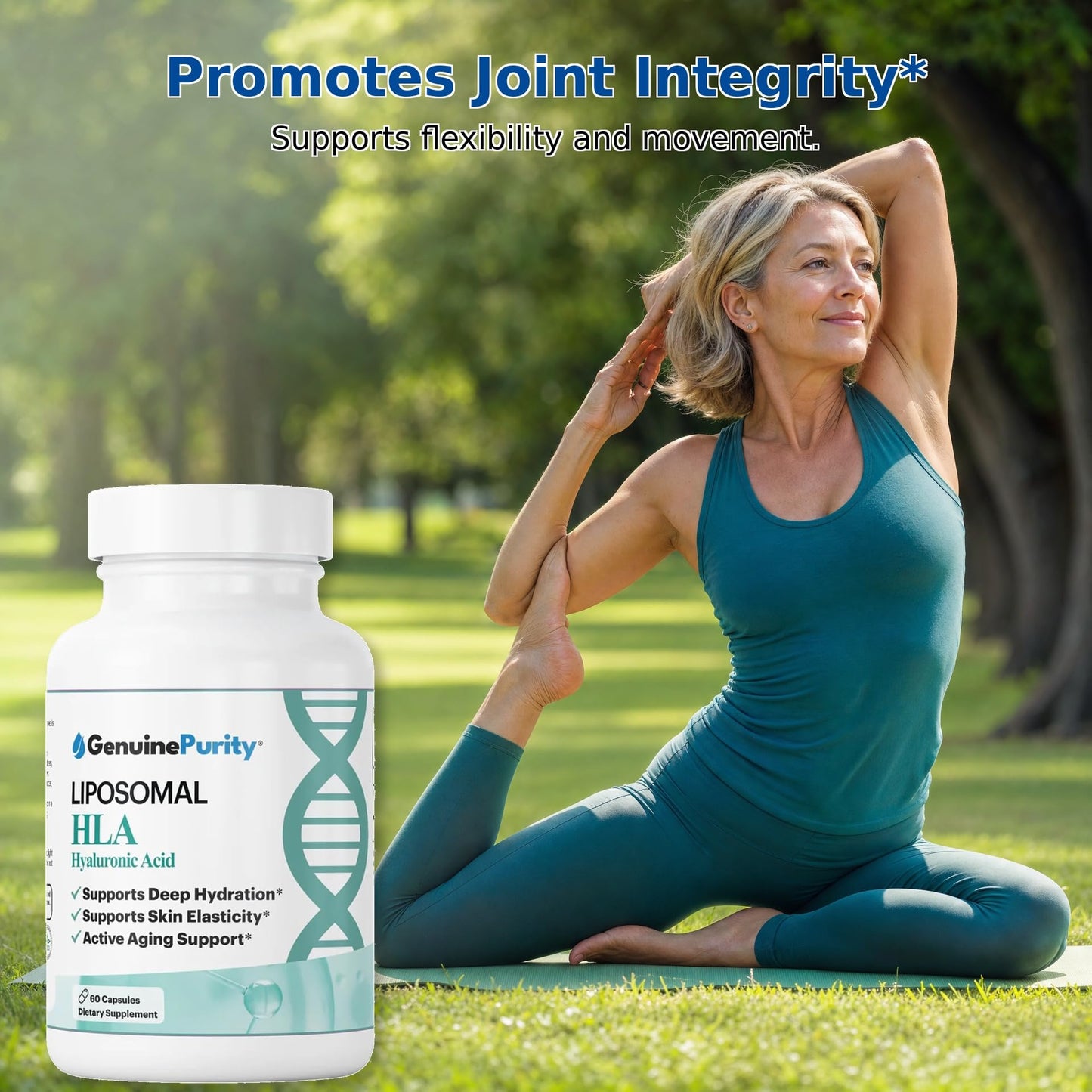 GenuinePurity Liposomal Hyaluronic Acid Supplement, Advanced HLA 400mg, 60 Capsules