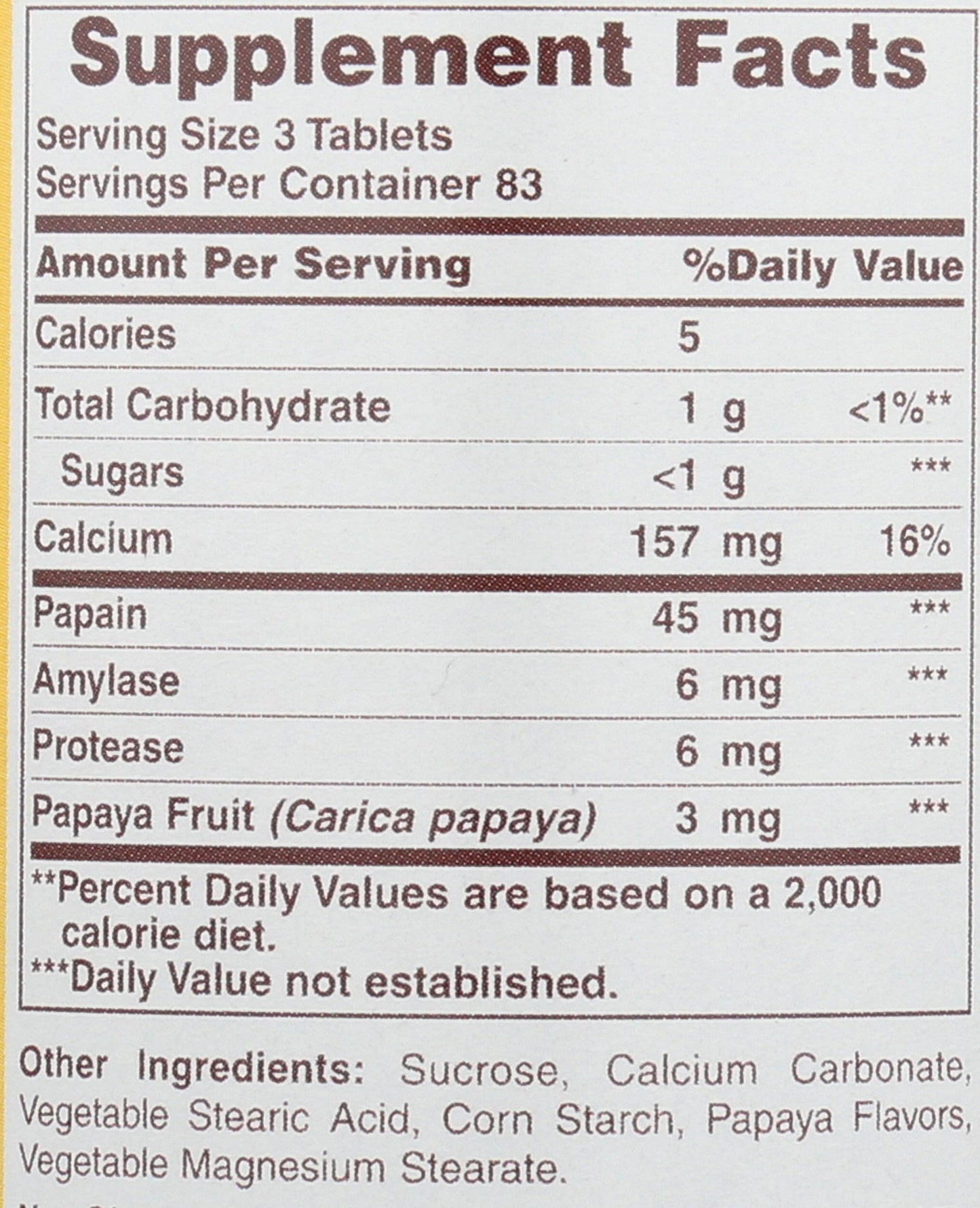 American Health Papaya Enzyme Plus 250 Tablets