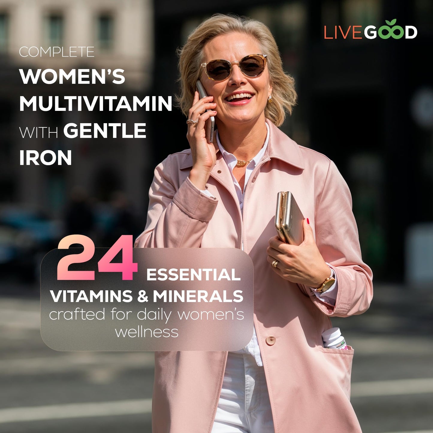 LIVEGOOD Bio-Active Complete Multivitamin for Women with Iron 60 Capsules