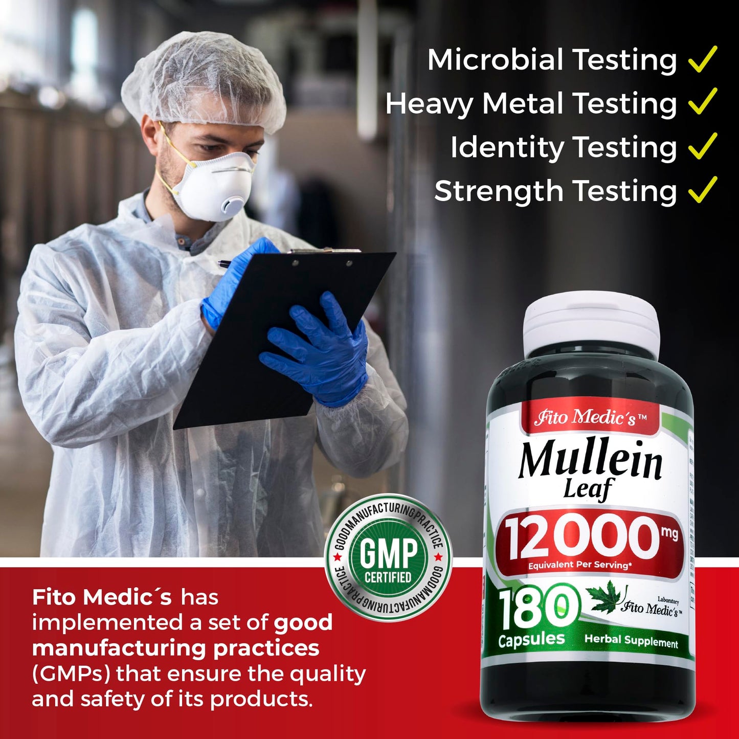 FITO MEDIC'S Mullein Leaf Capsules 180 Capsules