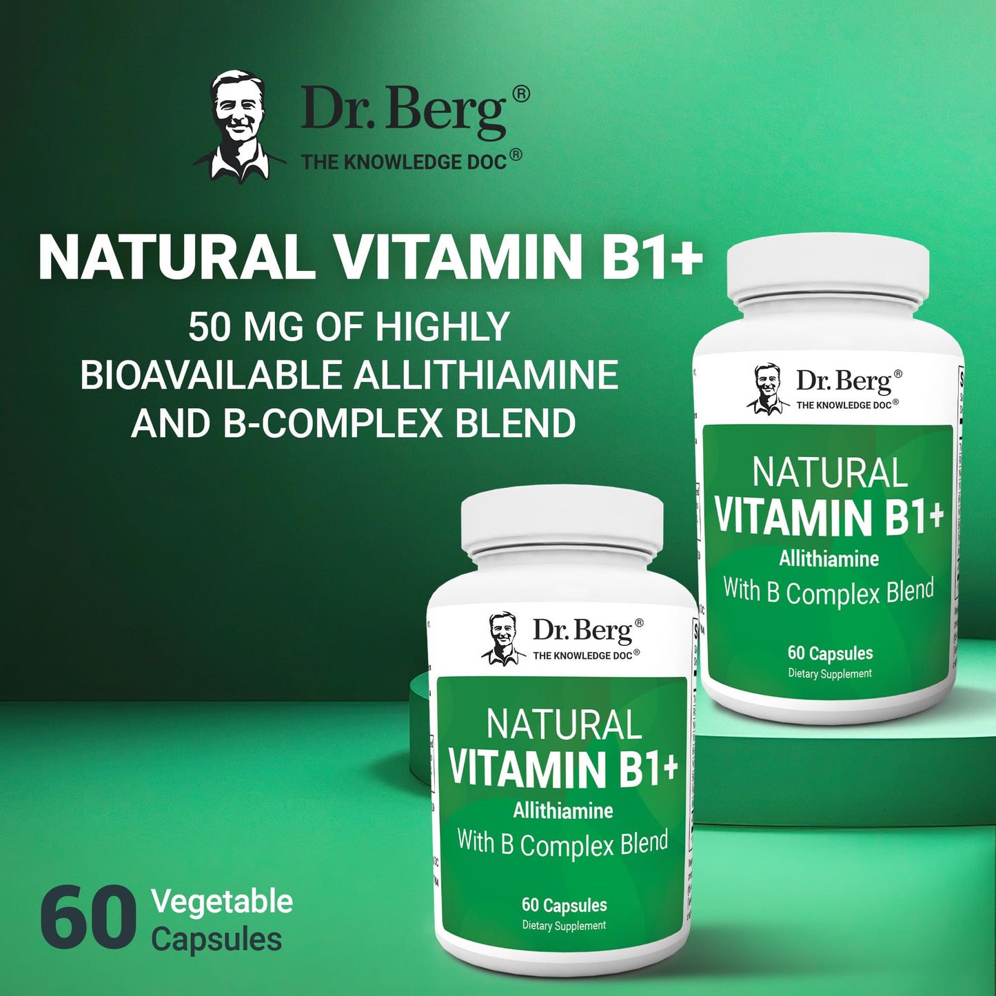 Dr. Berg Nutritionals Vitamin B1 B6 B12 Complex Allithiamine 60 Capsules