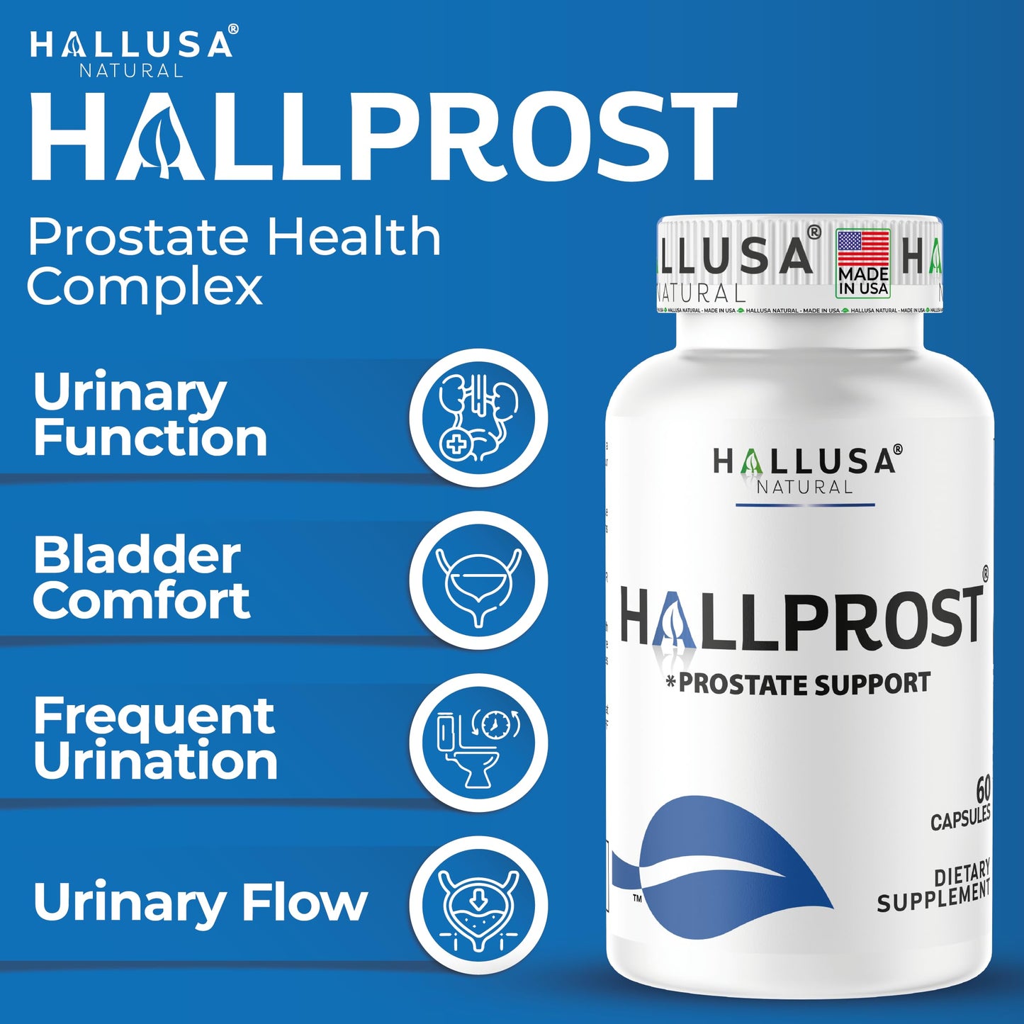 Hallusa Natural Hallprost 900mg Prostate Health 60 Capsules