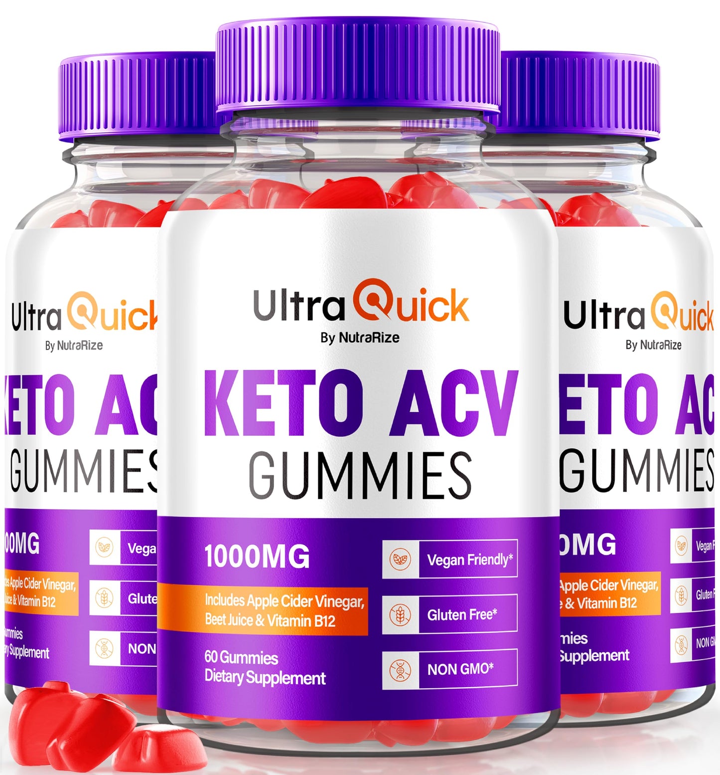 NutraRize Ultra Quick Keto ACV Gummies, 180 Gummies