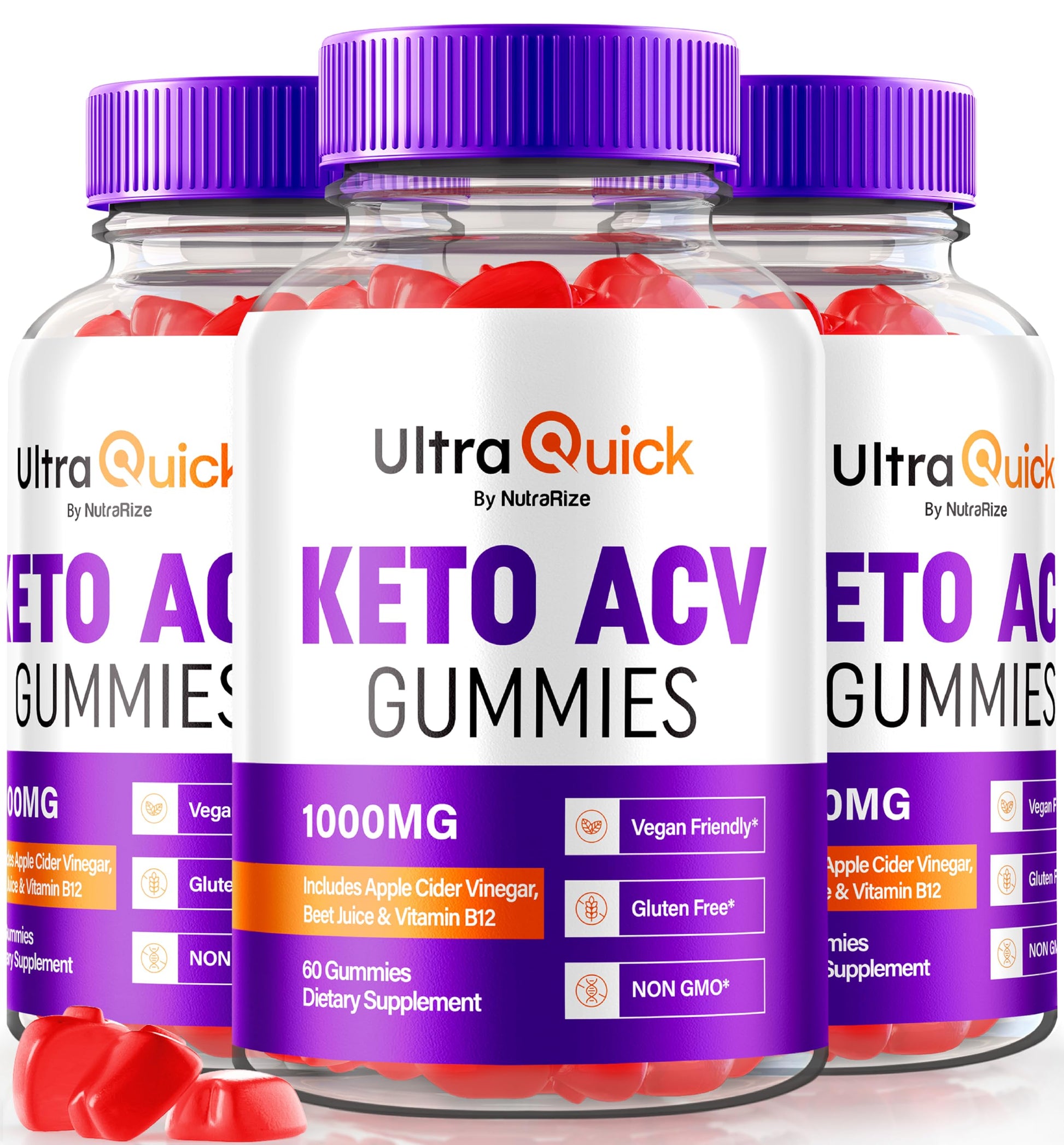 NutraRize Ultra Quick Keto ACV Gummies, 180 Gummies