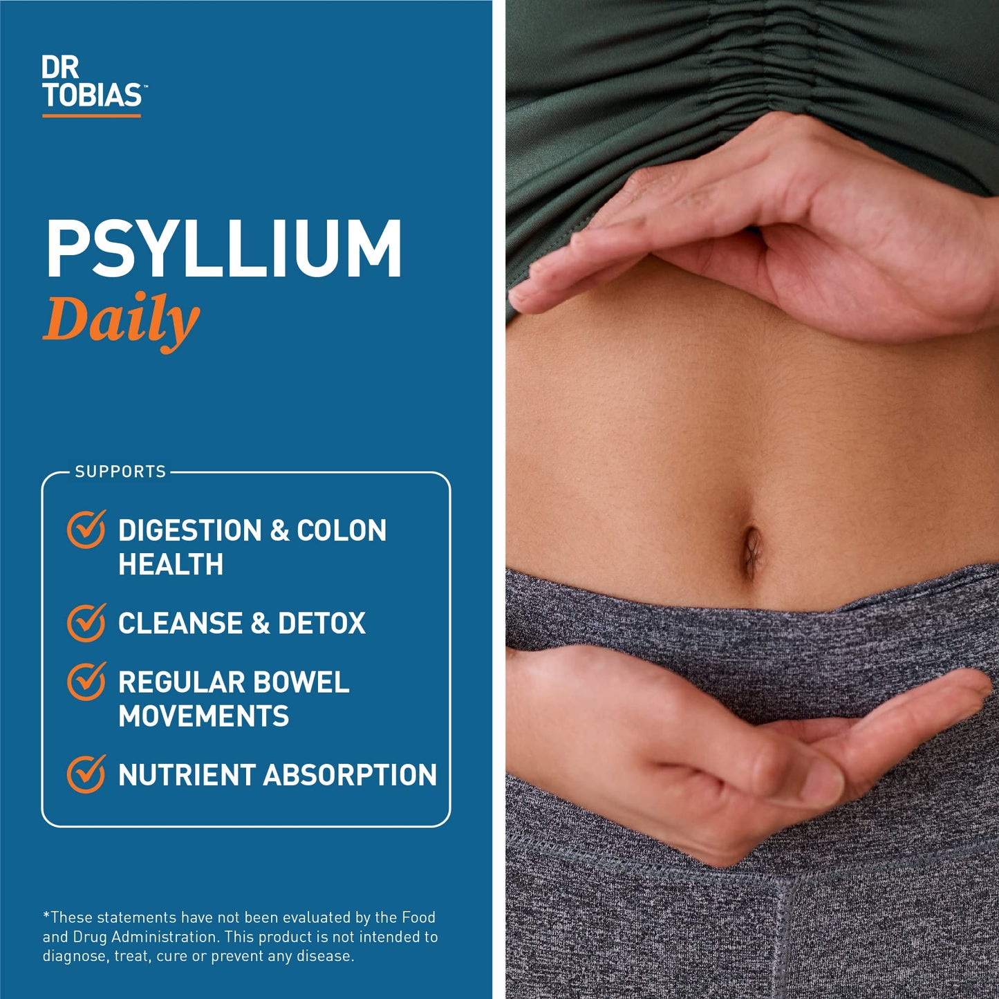Dr. Tobias Psyllium Daily Fiber Supplement Capsules 180 Count