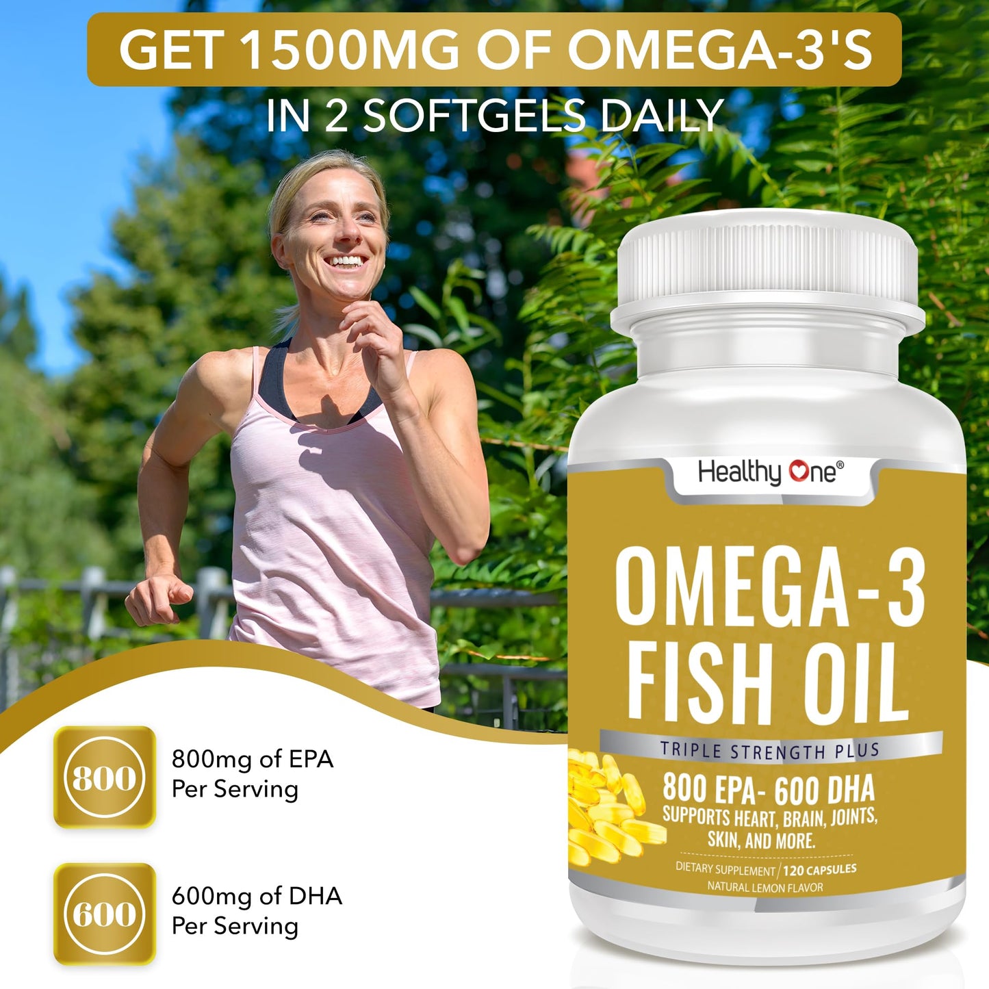 Healthy One Omega 3 Fish Oil 2000mg Softgels 120