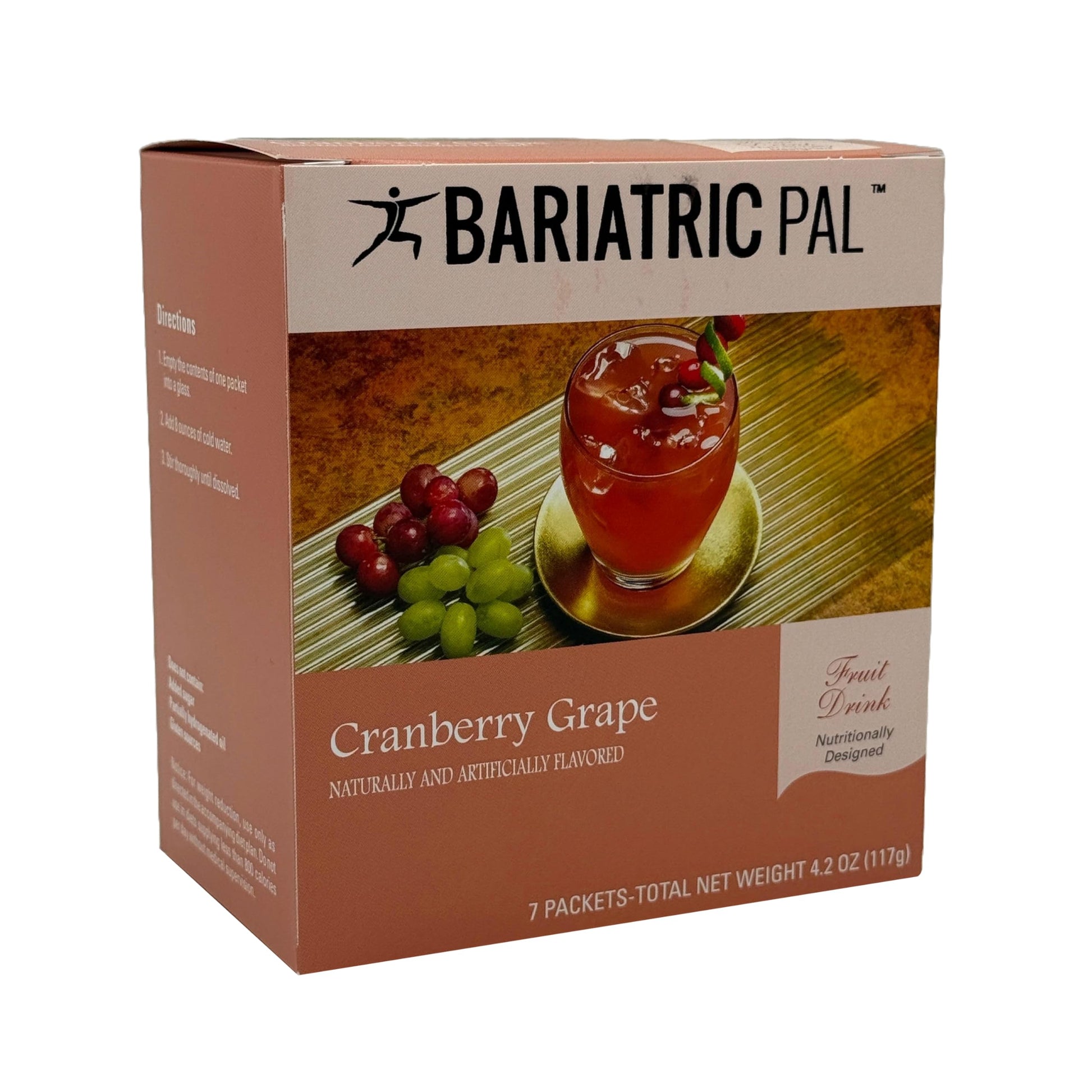 BariatricPal 12g Protein Sugar-Free Fruit Drink Cranberry Grape Powder, 4.2 Ounce